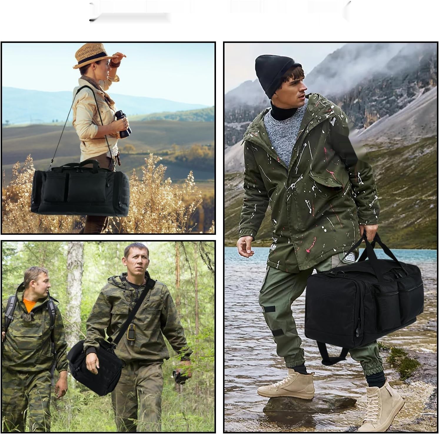 Taktyczna torba Duffel 40L Molle czarna ulepszona