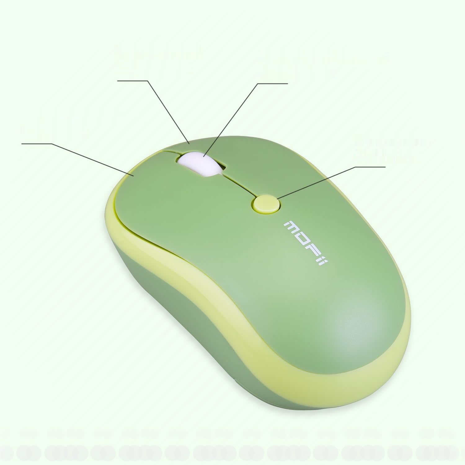 MOFII - Sweet Pack Gaming-Tastatura, bezprzewodowa AZERTY WiFi PC zielony