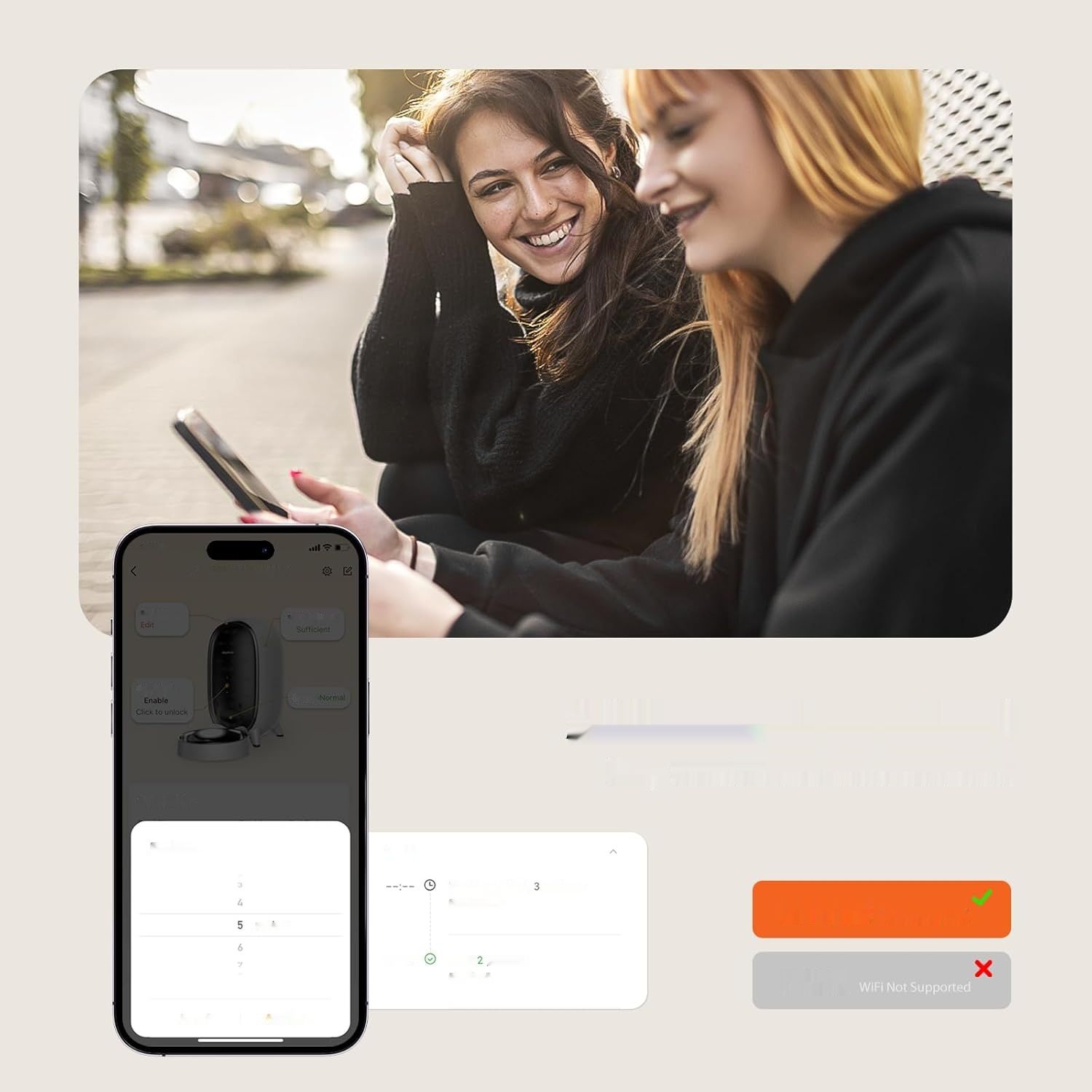 Podajnik DUDUPET 3L z WiFi, 15 porcji/dzień, design pingwina.