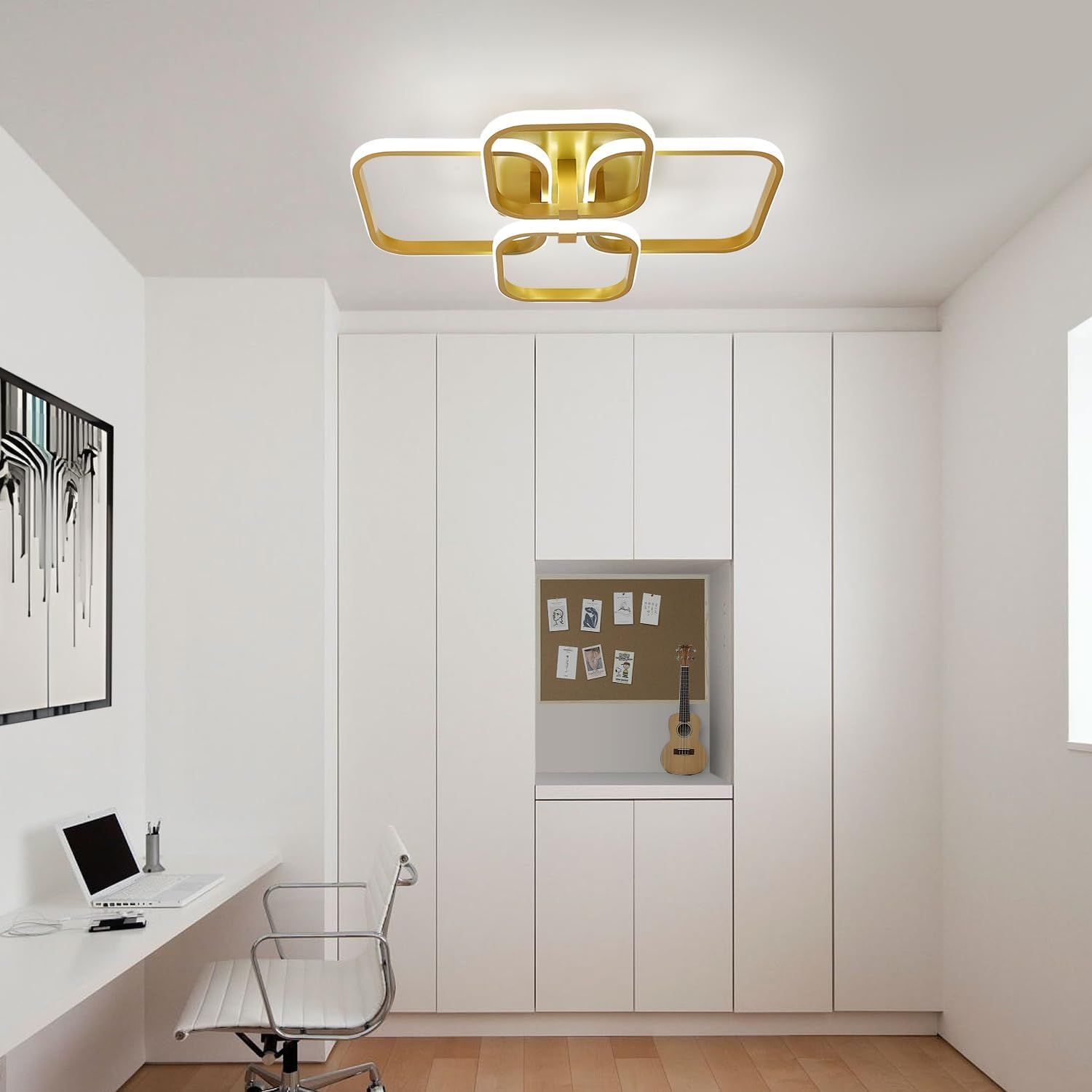 Comely LED lampa sufitowa, 4 żarówki, 48 W, 5400 LM, 3000 K ciepła biel