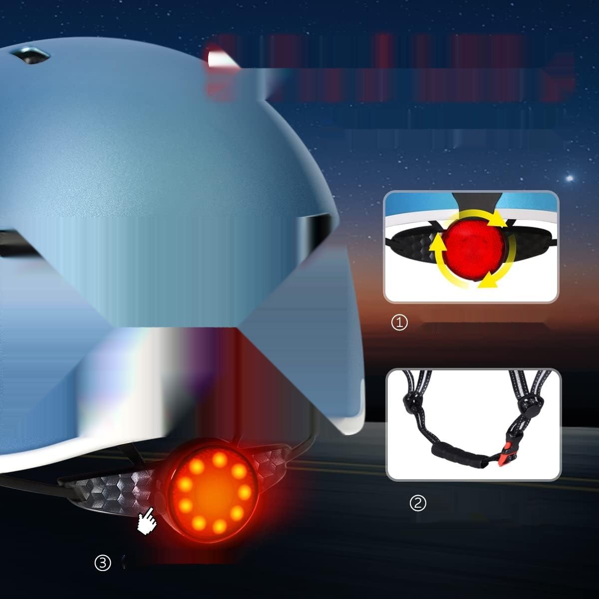 Kask rowerowy LED, certyfikat CE, unisex, na rower, deskorolkę, hulajnogę.