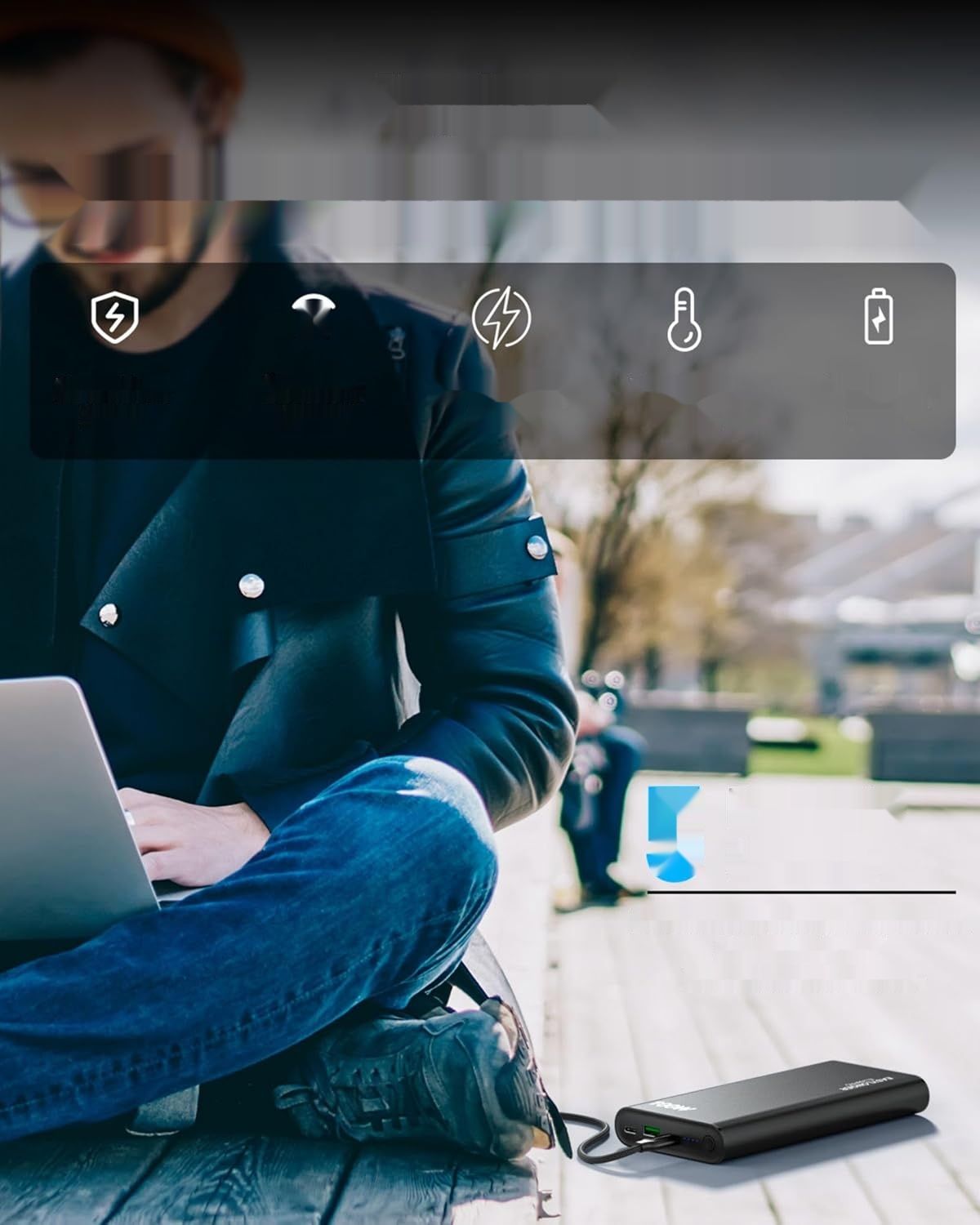 EASYLONGER Power Bank do Laptopa 26800 mAh PD100W Szybkie Ładowanie