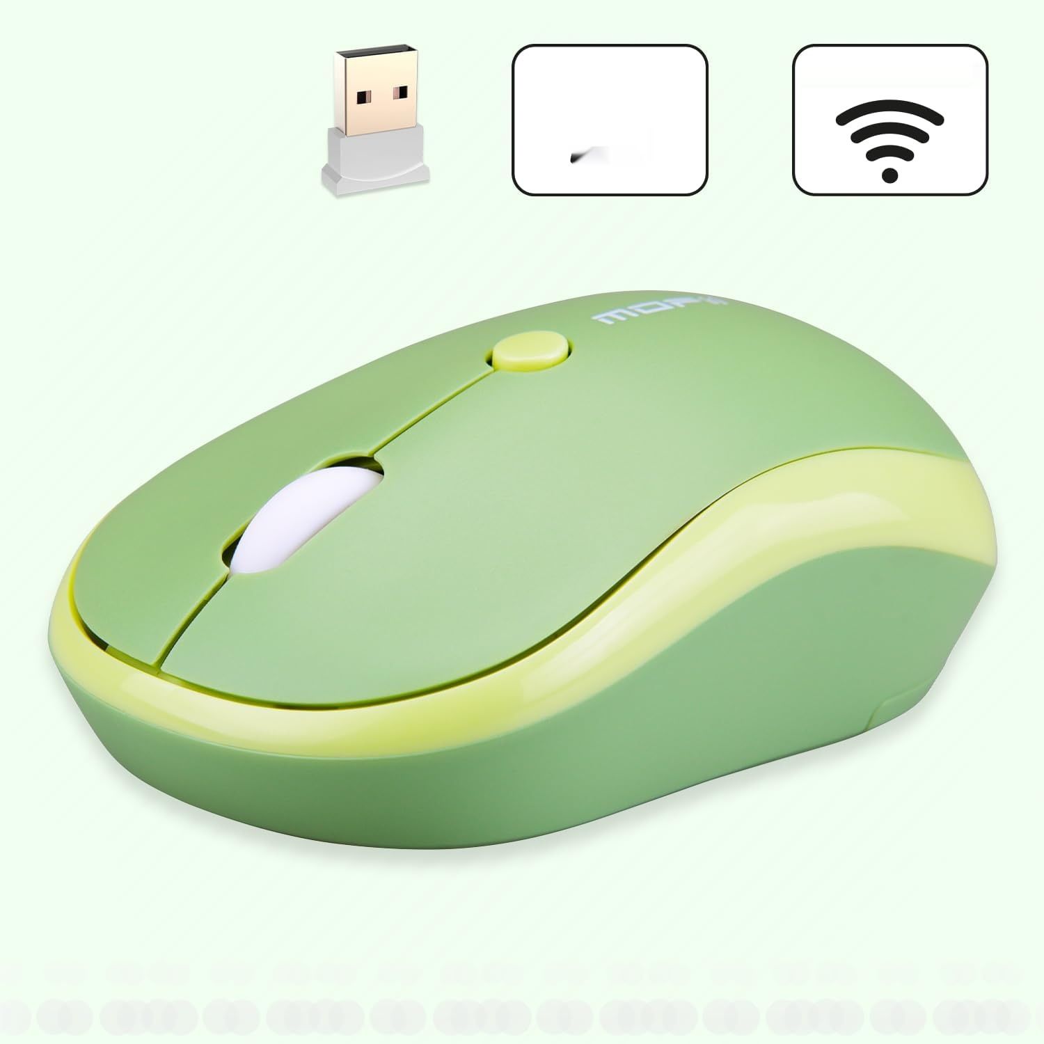 MOFII - Sweet Pack Gaming-Tastatura, bezprzewodowa AZERTY WiFi PC zielony