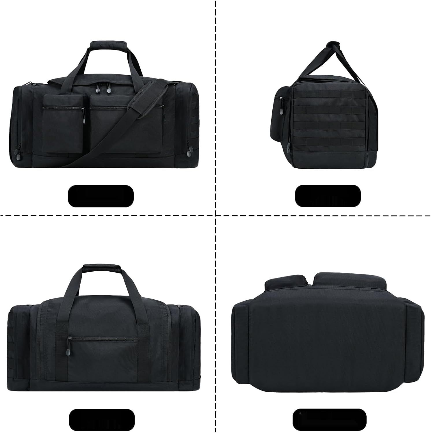 Taktyczna torba Duffel 40L Molle czarna ulepszona