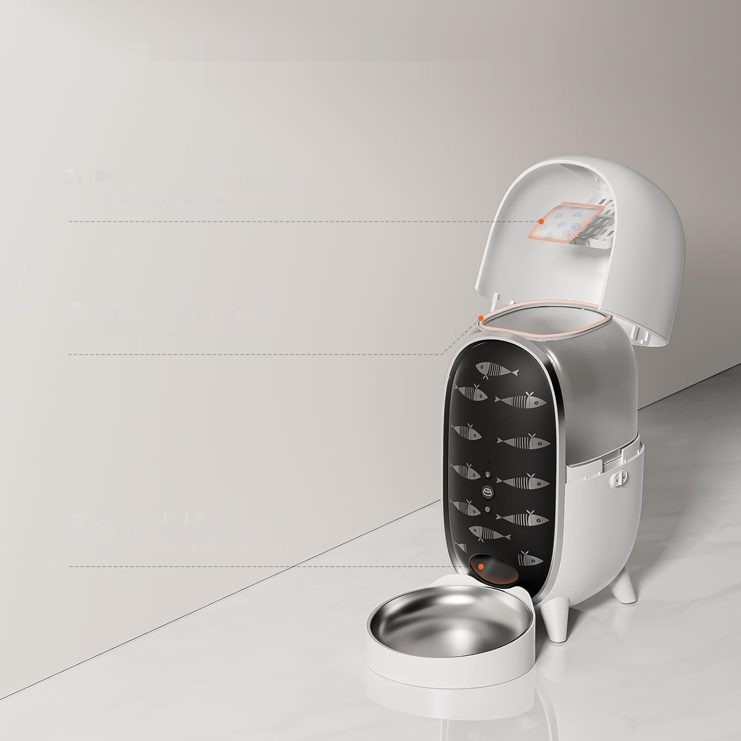 Podajnik DUDUPET 3L z WiFi, 15 porcji/dzień, design pingwina.