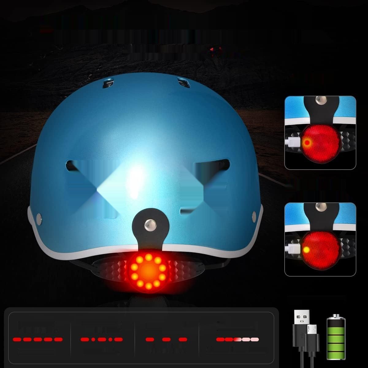 Kask rowerowy LED, certyfikat CE, unisex, na rower, deskorolkę, hulajnogę.