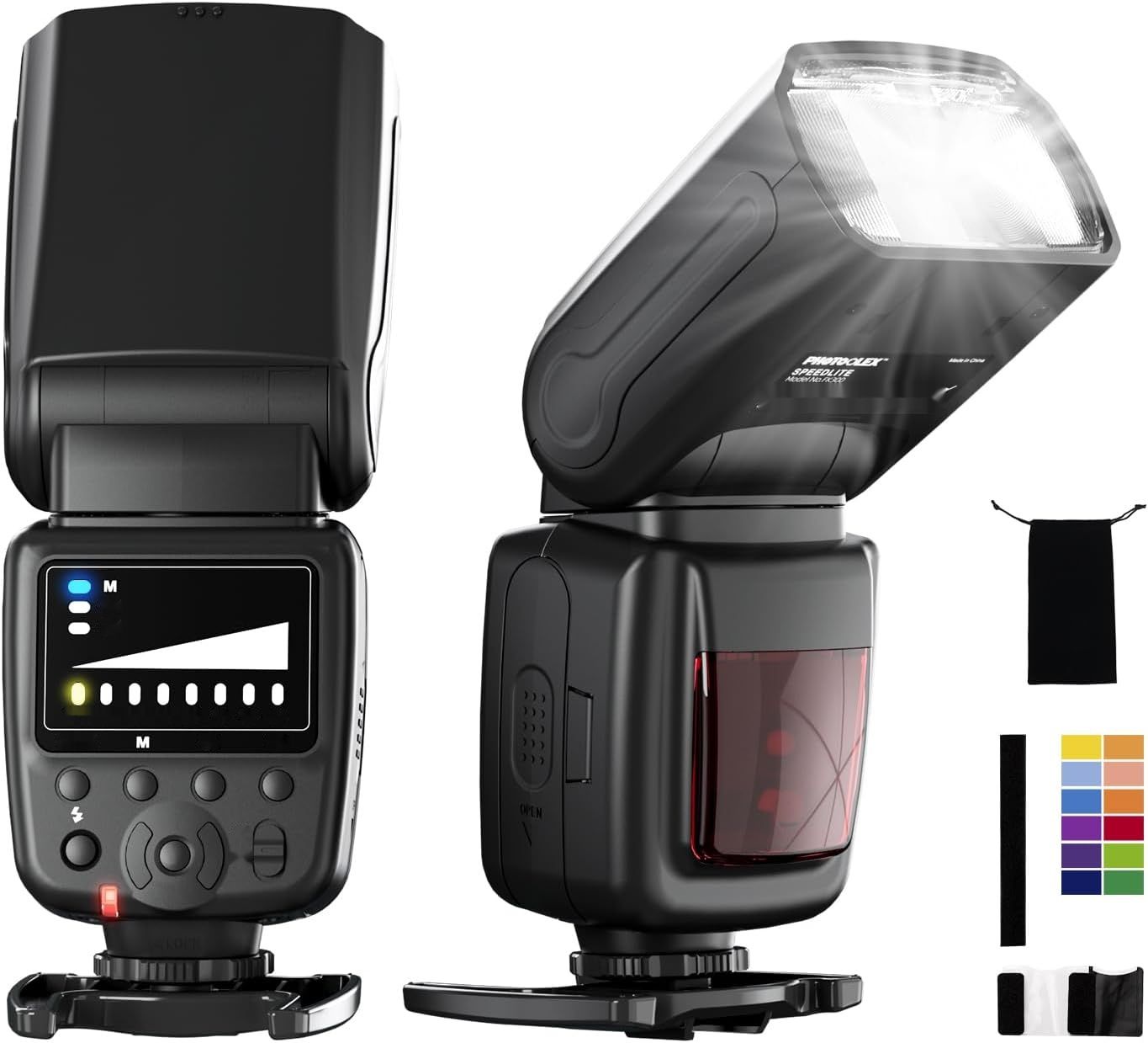 PHOTOOLEX Blitz Speedlite dla Canon Nikon Sony Panasonic Olympus Pentax Fujifilm