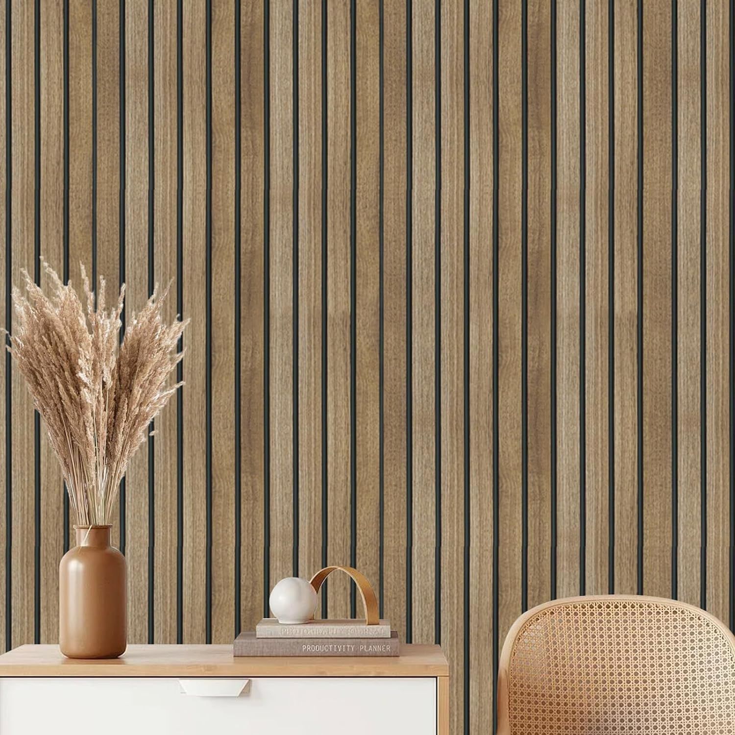 Hode Tapeta Drewnopodobna Brąz 44x300 cm, Ciemnozielona do Mebli