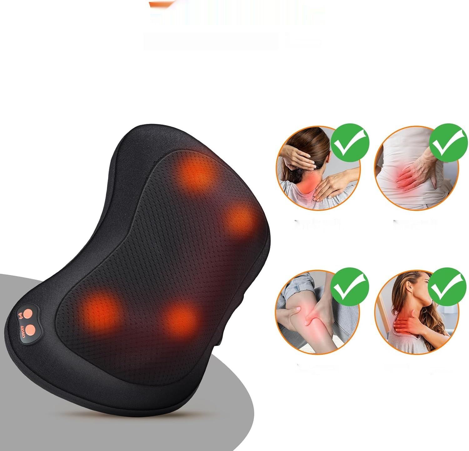 Shiatsu masażer, poduszka do masażu szyi, ramion, pleców, z ogrzewaniem.