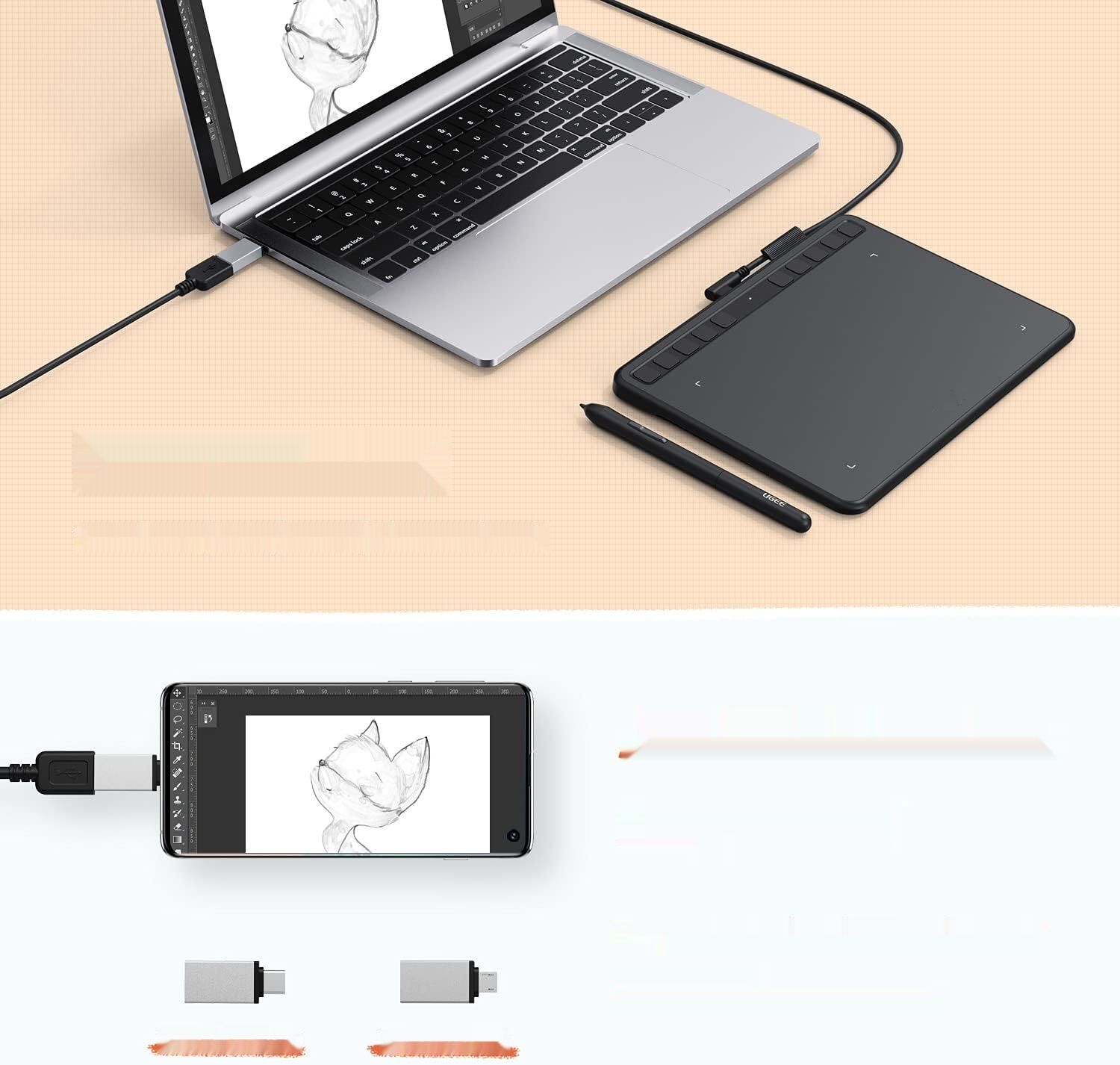 UGEE S640 tablet graficzny kompatybilny z Windows Mac Linux.