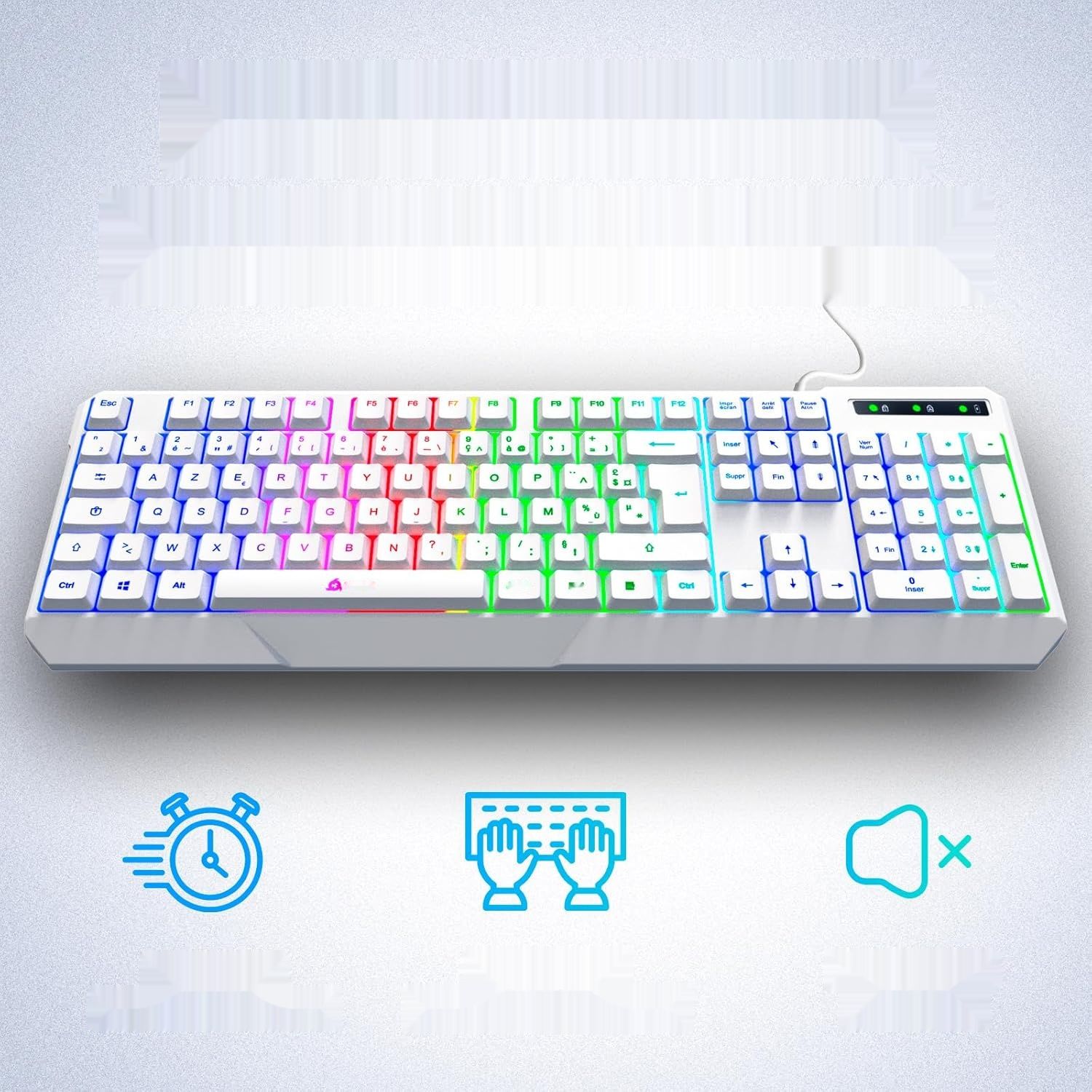 KLIM Chroma AZERTY Francuski Układ Klawiatura Gamingowa