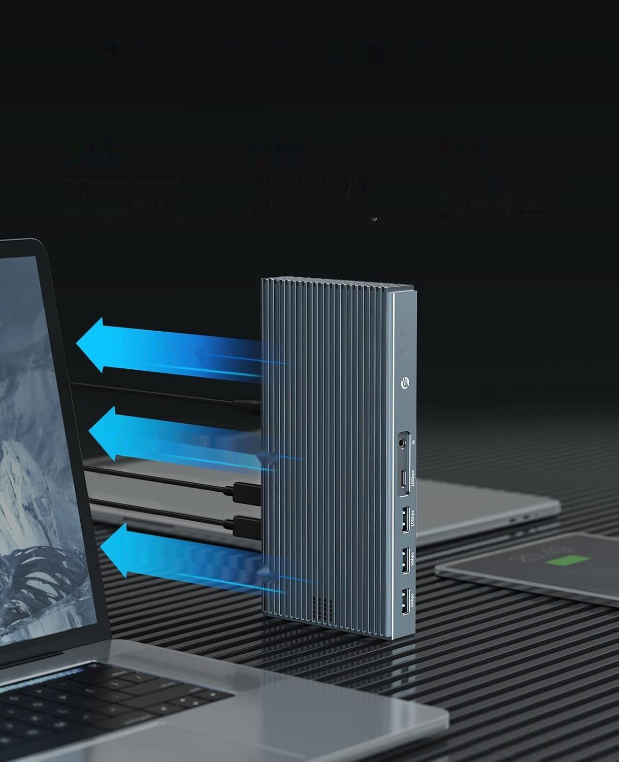 Thunderbolt 3 Dock 9-w-1 ORICO Stacja dokująca USB C 40Gbps, 8K@60Hz.