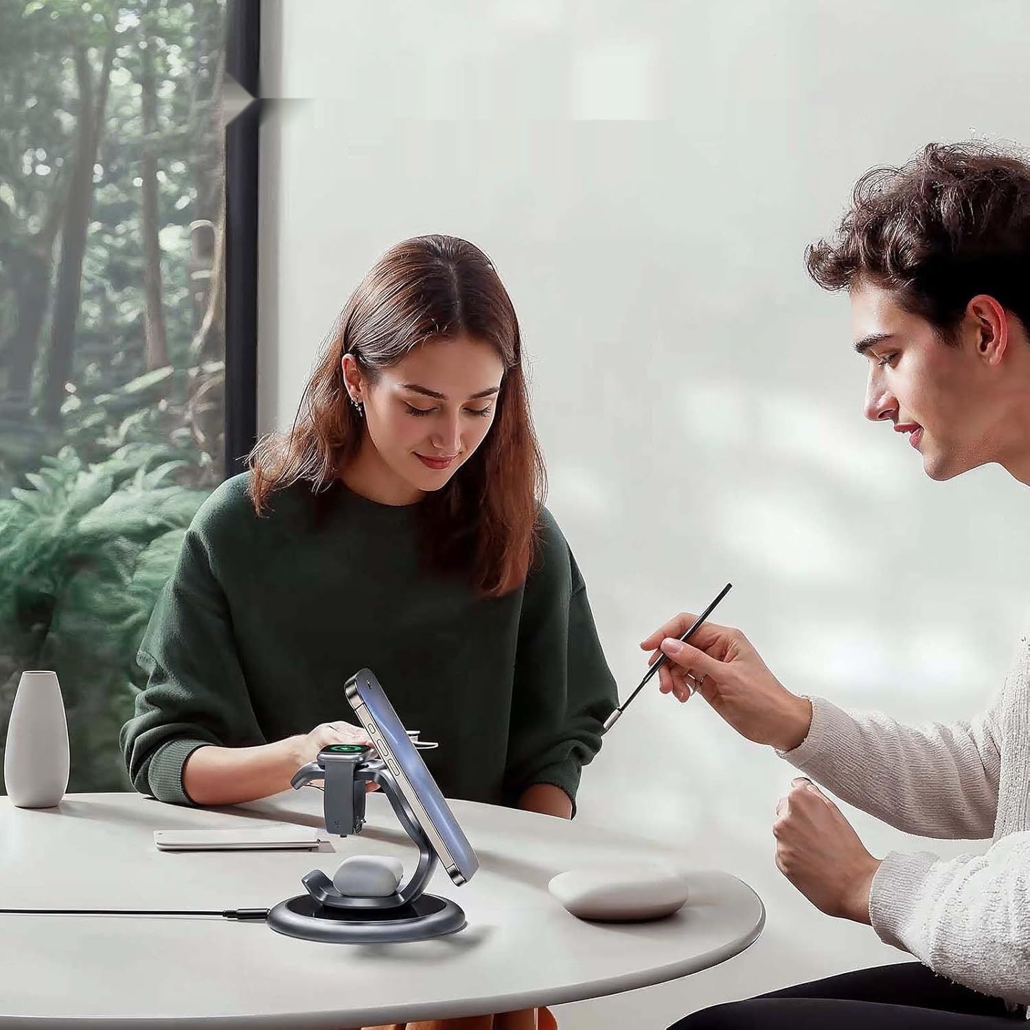 EXW 3 w 1 Stacja ładująca dla iPhone 12-16, Apple Watch 2-9/Ultra, AirPods