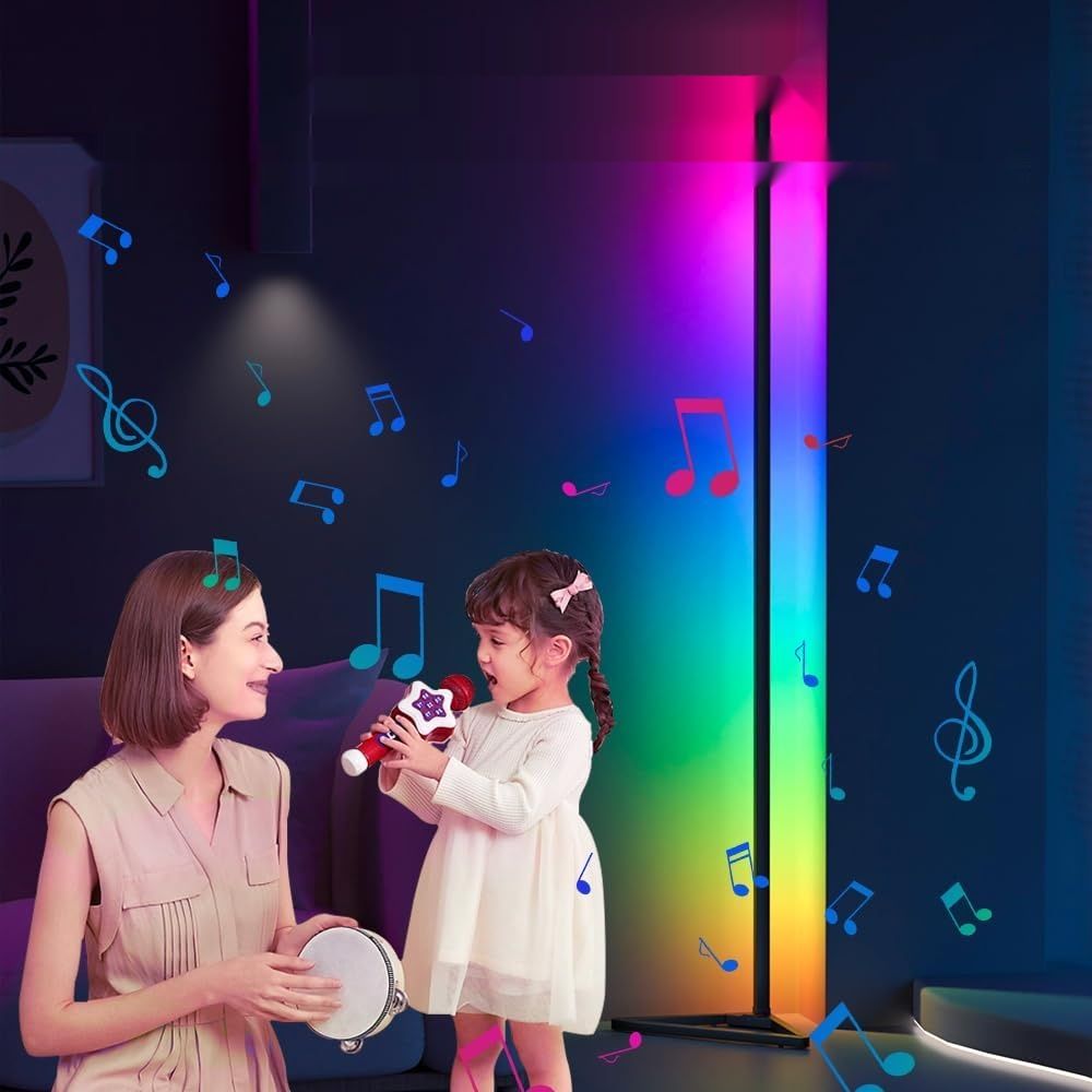 Lampa MIWATT LED 143 cm, RGB, z pilotem i aplikacją, ściemniana.