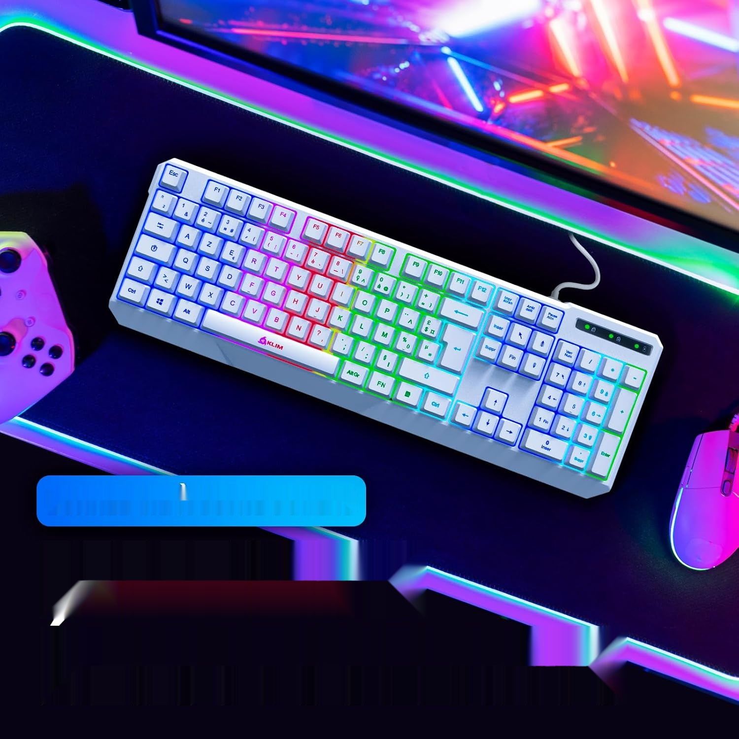 KLIM Chroma AZERTY Francuski Układ Klawiatura Gamingowa