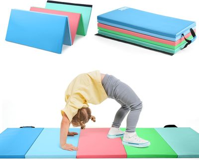 PhysKcal 195x75x3 cm składana mata podłogowa fitness z uchwytami