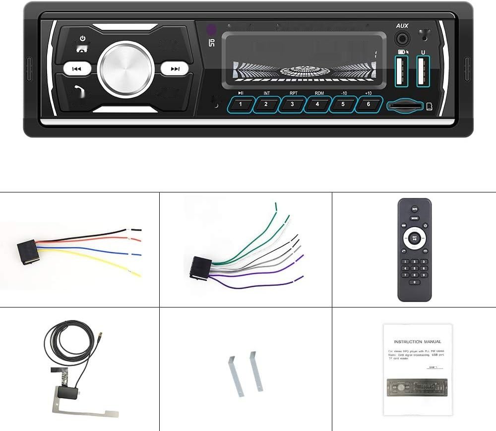 Radio samochodowe DAB+ Bluetooth 1 DIN FM/AM/RDS MP3 4x50W USB/AUX/SD/TF