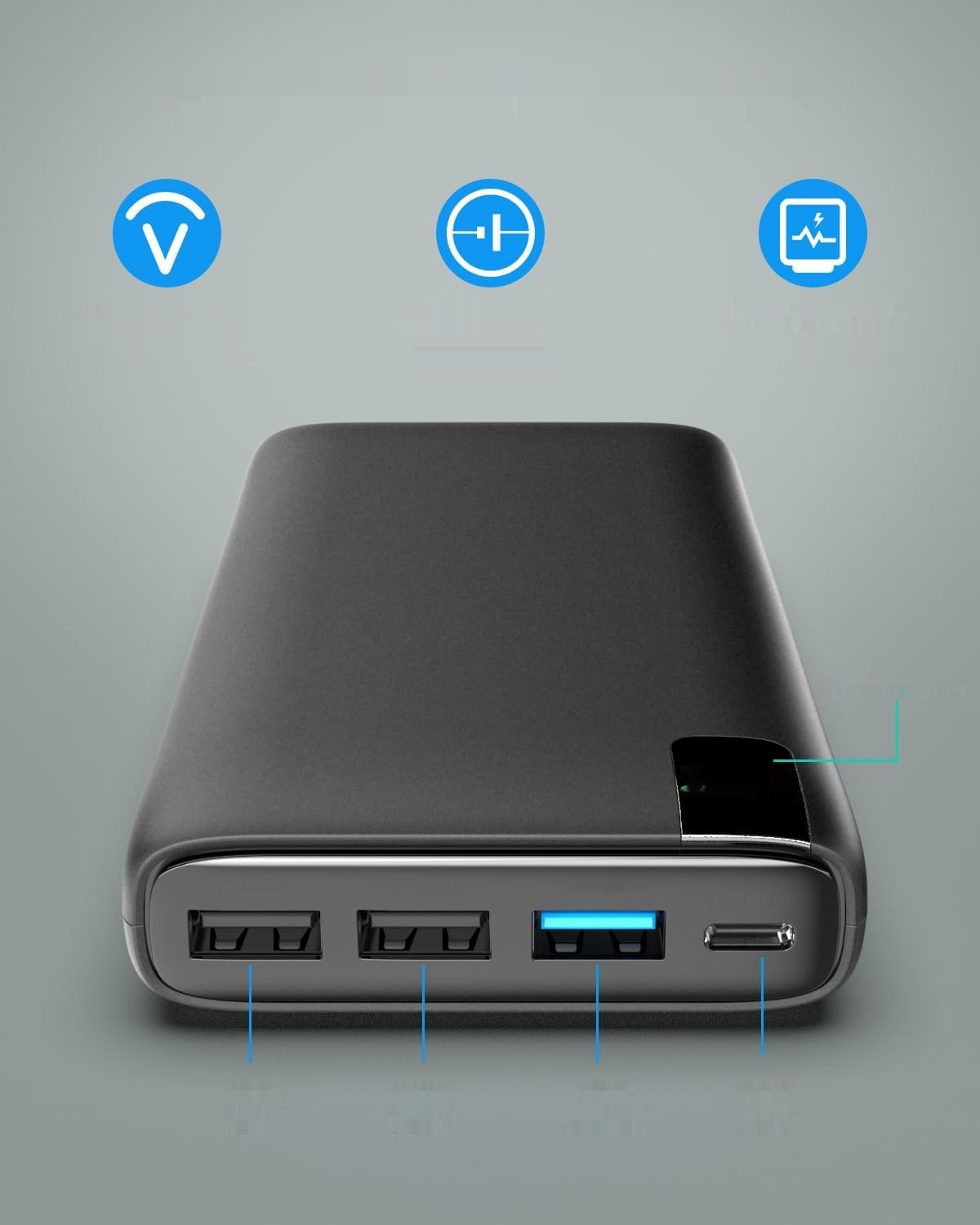A Addtop Power Bank 26800 mAh, 22,5 W, USB-C, PD 20 W, 4 Porty.