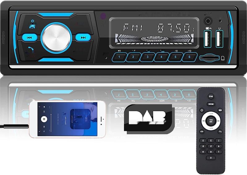 Radio samochodowe DAB+ Bluetooth 1 DIN FM/AM/RDS MP3 4x50W USB/AUX/SD/TF