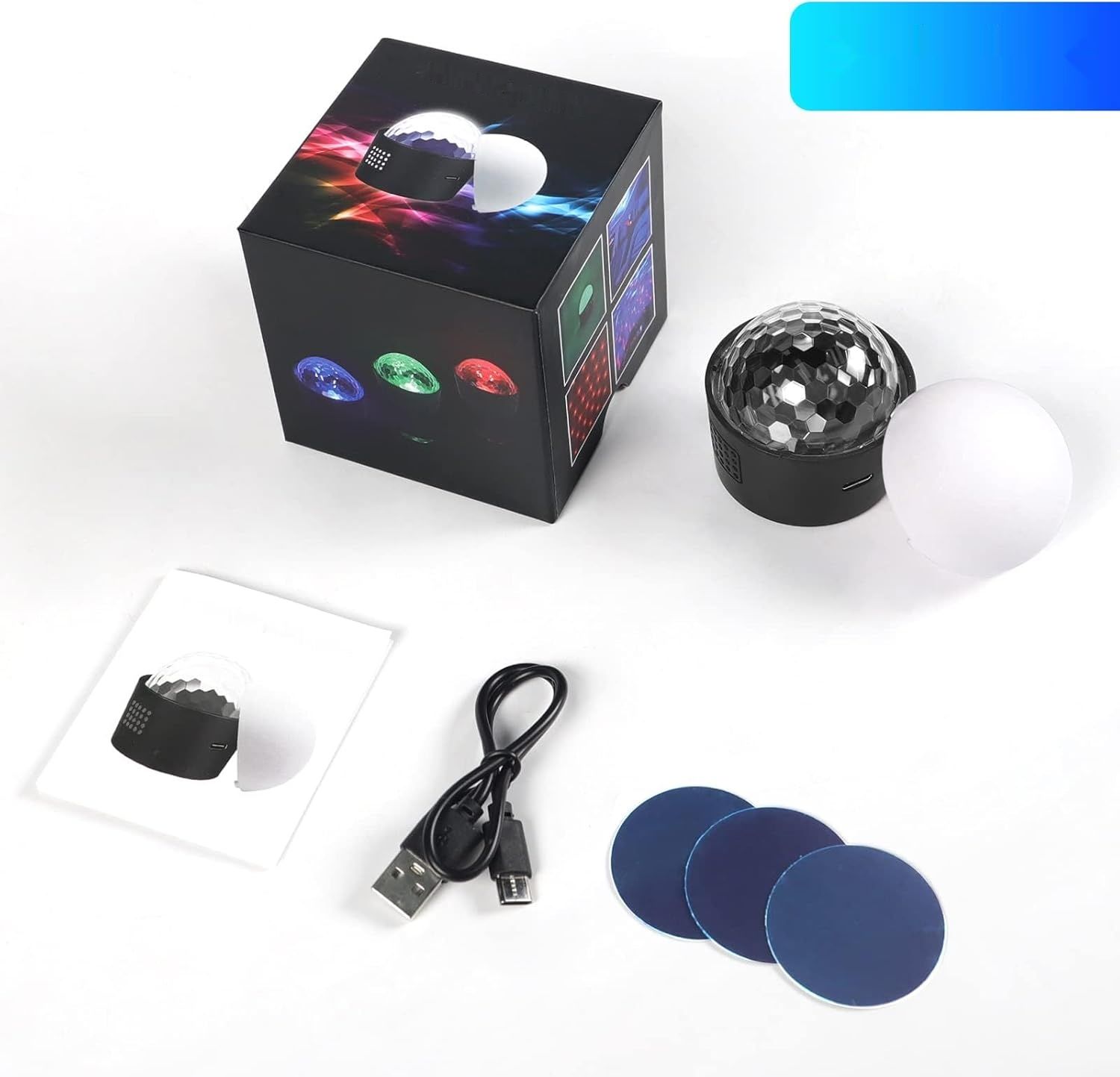 SEBRUANC Disco Light LED Sterowane Muzyką, 380 mAh USB Typu C DJ Kula