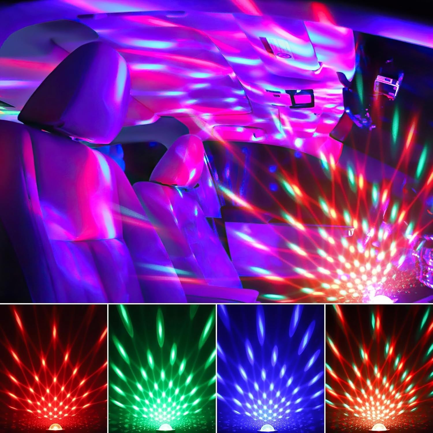 SEBRUANC Disco Light LED Sterowane Muzyką, 380 mAh USB Typu C DJ Kula