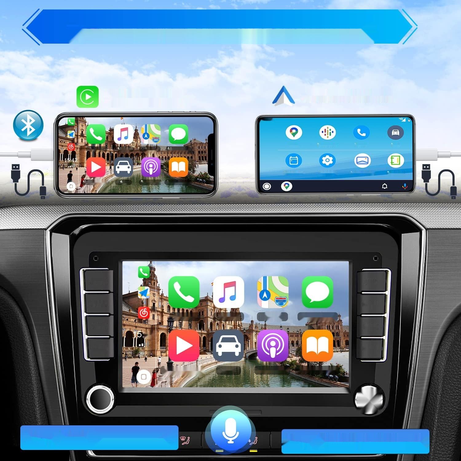 CAMECHO Radio Samochodowe VW Golf 5 6 Skoda Polo, 7&quot; Ekran, WiFi, USB