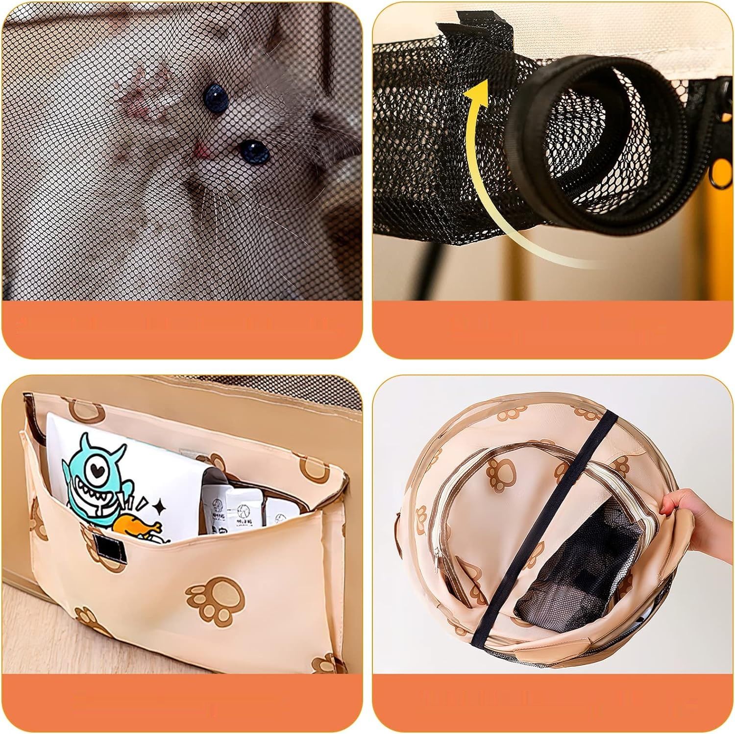 ALLSOPETS Składana Budka dla Zwierząt XL (Brązowy Niedźwiedź)