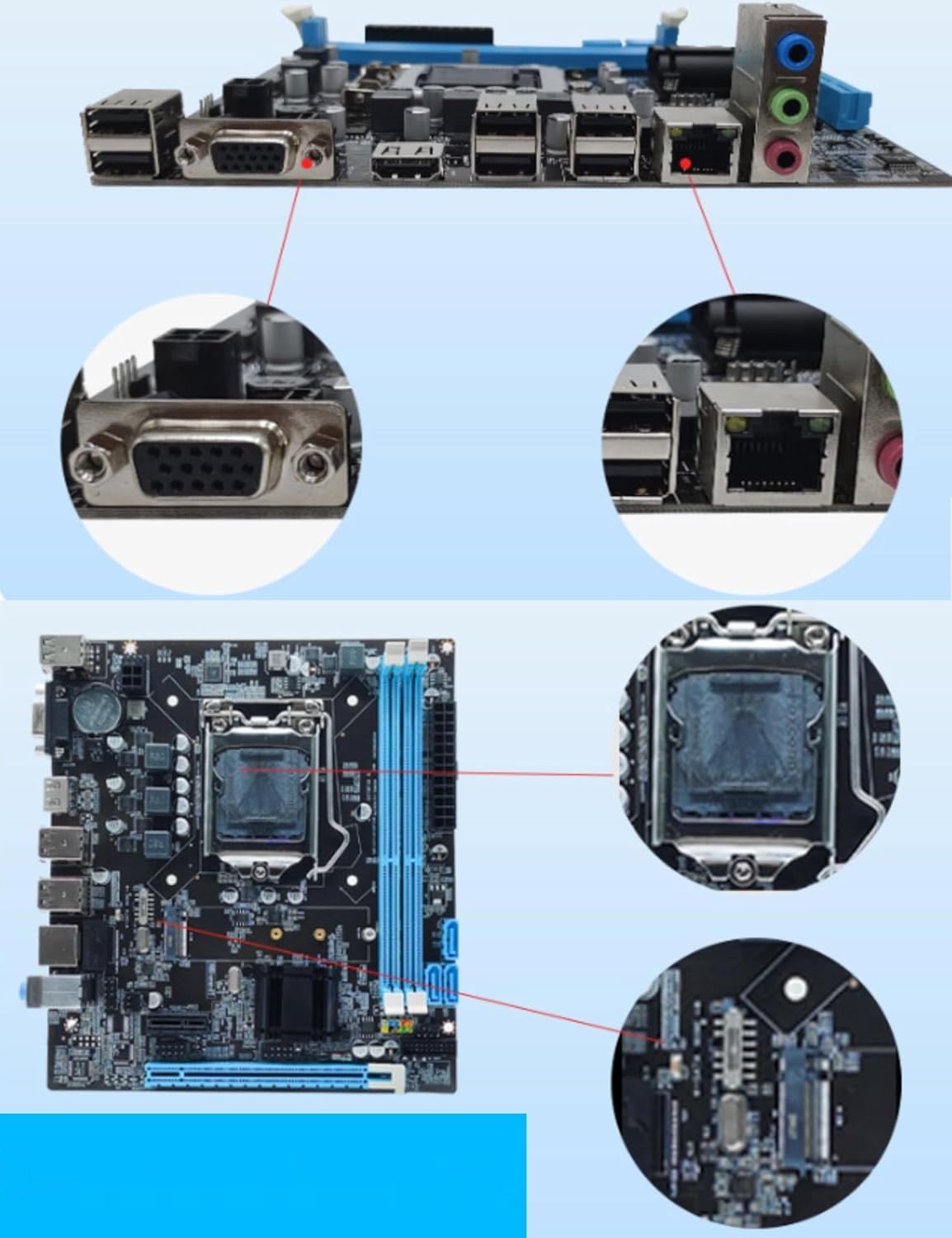 Sxhlseller H61 Micro ATX, LGA 1155, DDR3, M.2 NVMe, HD VGA для LGA1155 I3 I5 I7