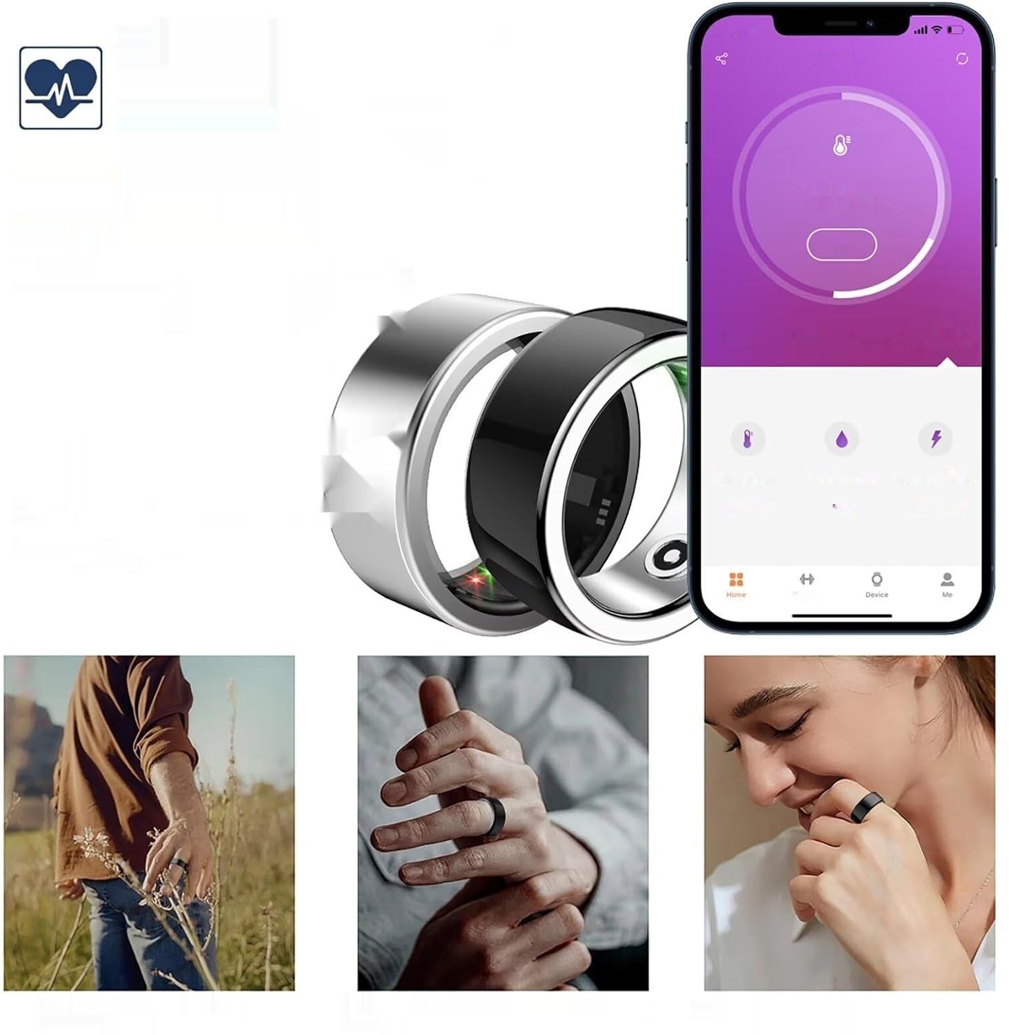 Smart Ring dla mężczyzn i kobiet, monitor aktywności, blue #9