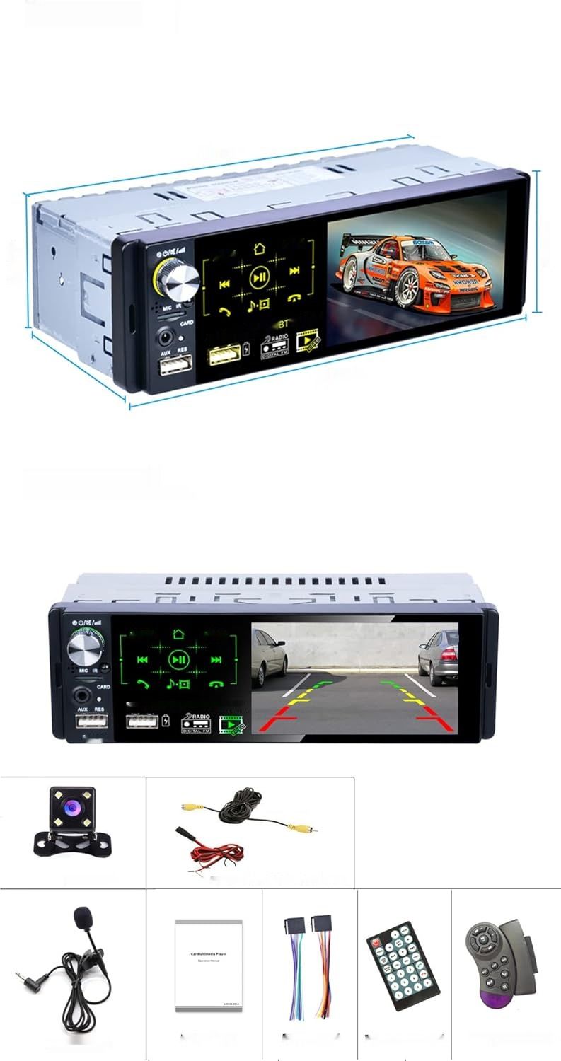Radio Camecho Bluetooth z 4&quot; ekranem, RDS, FM/AM, 2xUSB, AUX, SD, kamera.