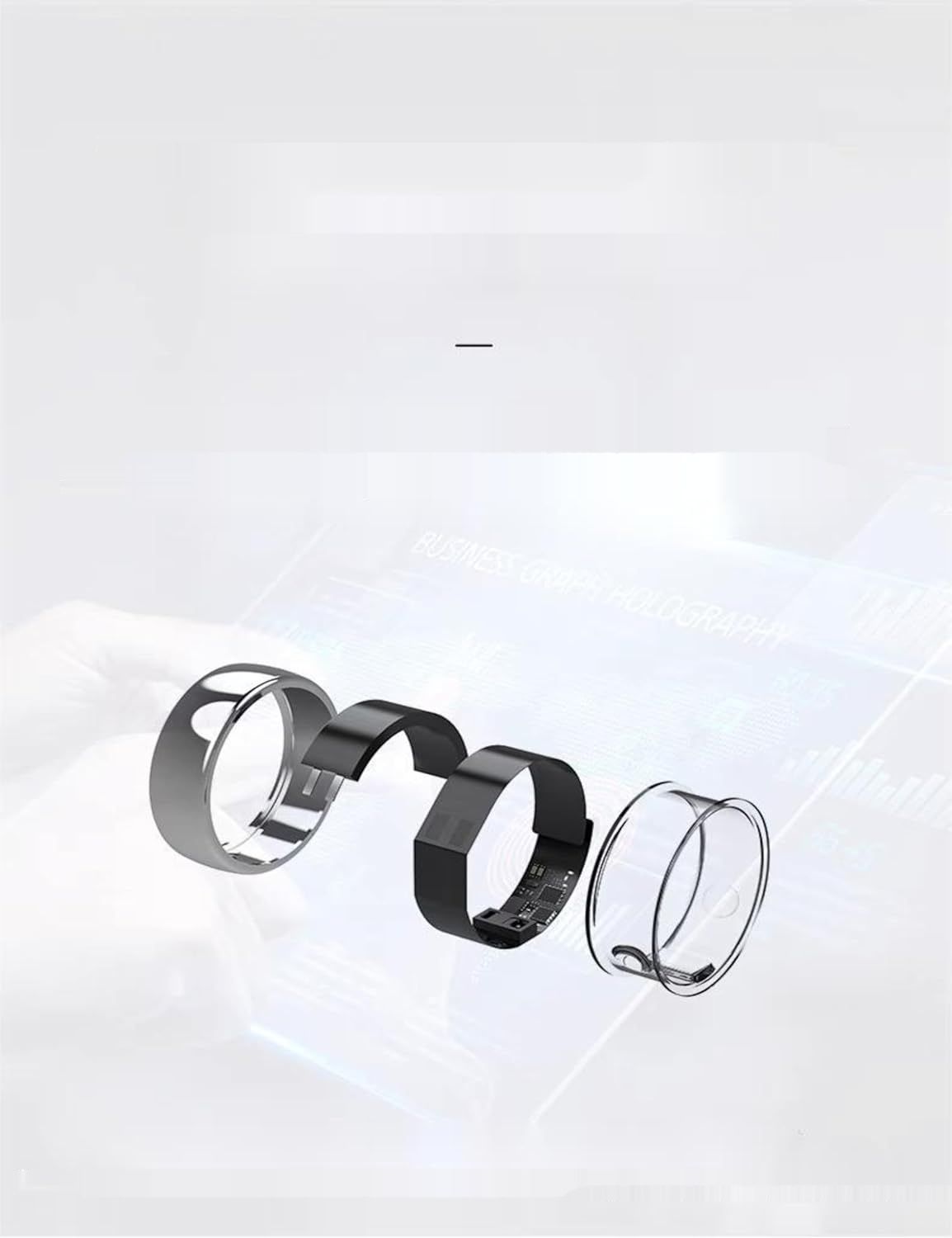 Bewinner Smart Ring Upgrade, Inteligentny Monitor Snu, Czarny, SIZE 20