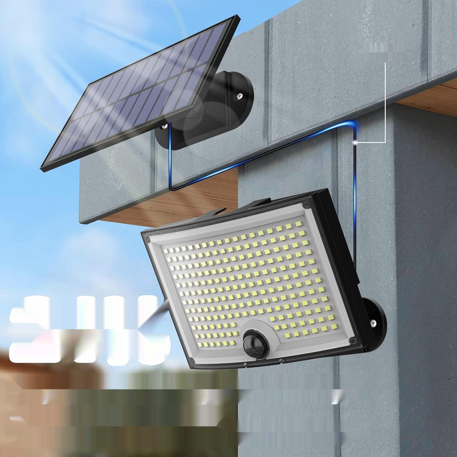 KagoLing 202 LED Lampy Solarne, IP65, 120°, 2 szt. z 5m kablem
