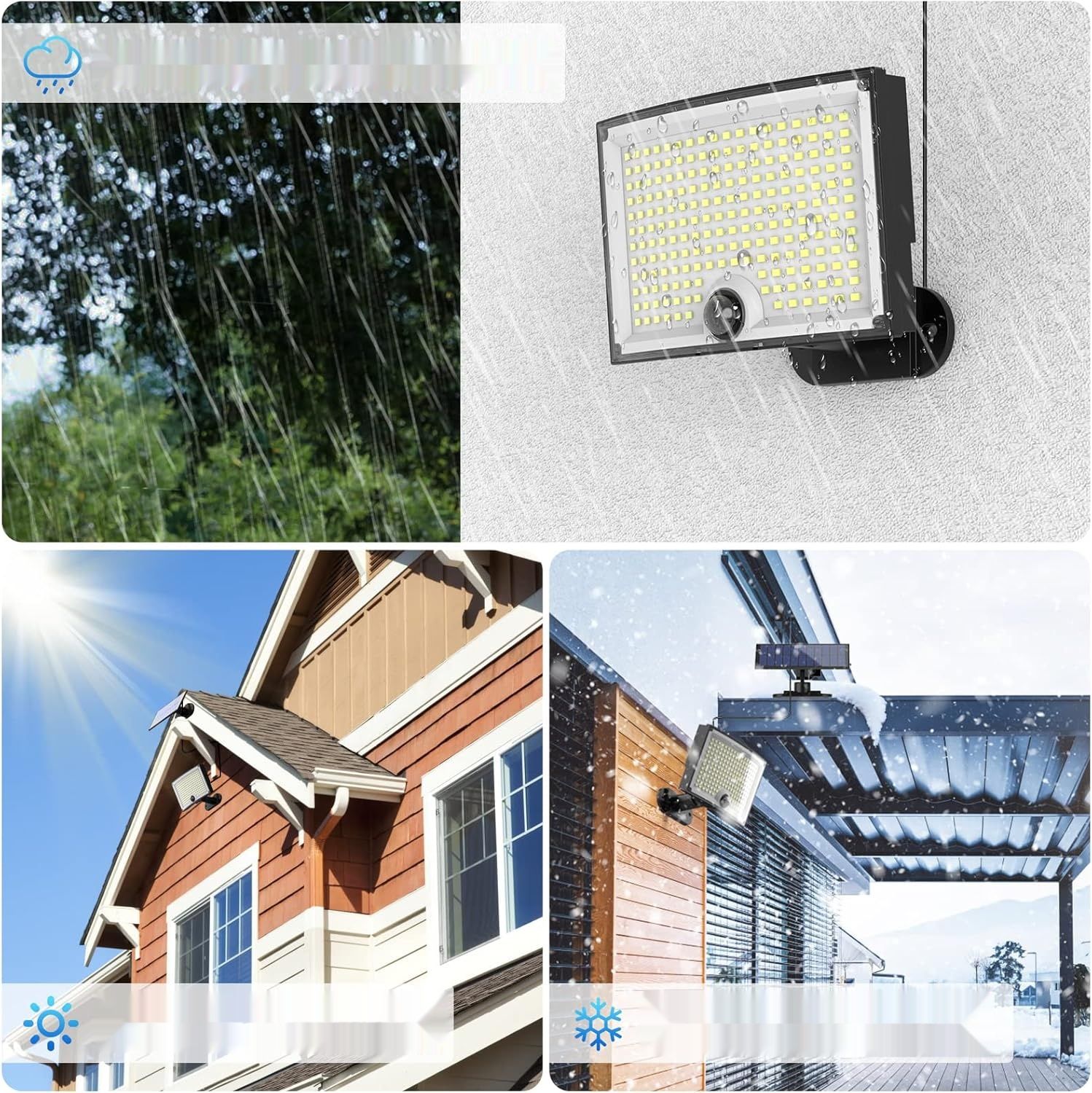 KagoLing 202 LED Lampy Solarne, IP65, 120°, 2 szt. z 5m kablem