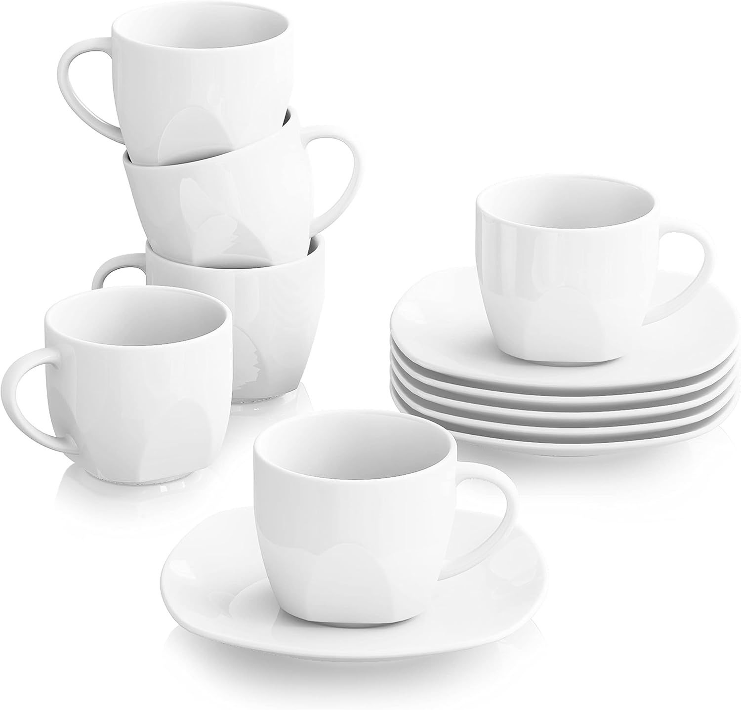 MALACASA, Seria Elisa Zestaw 12-częściowy Kremowo-biały Porcelana