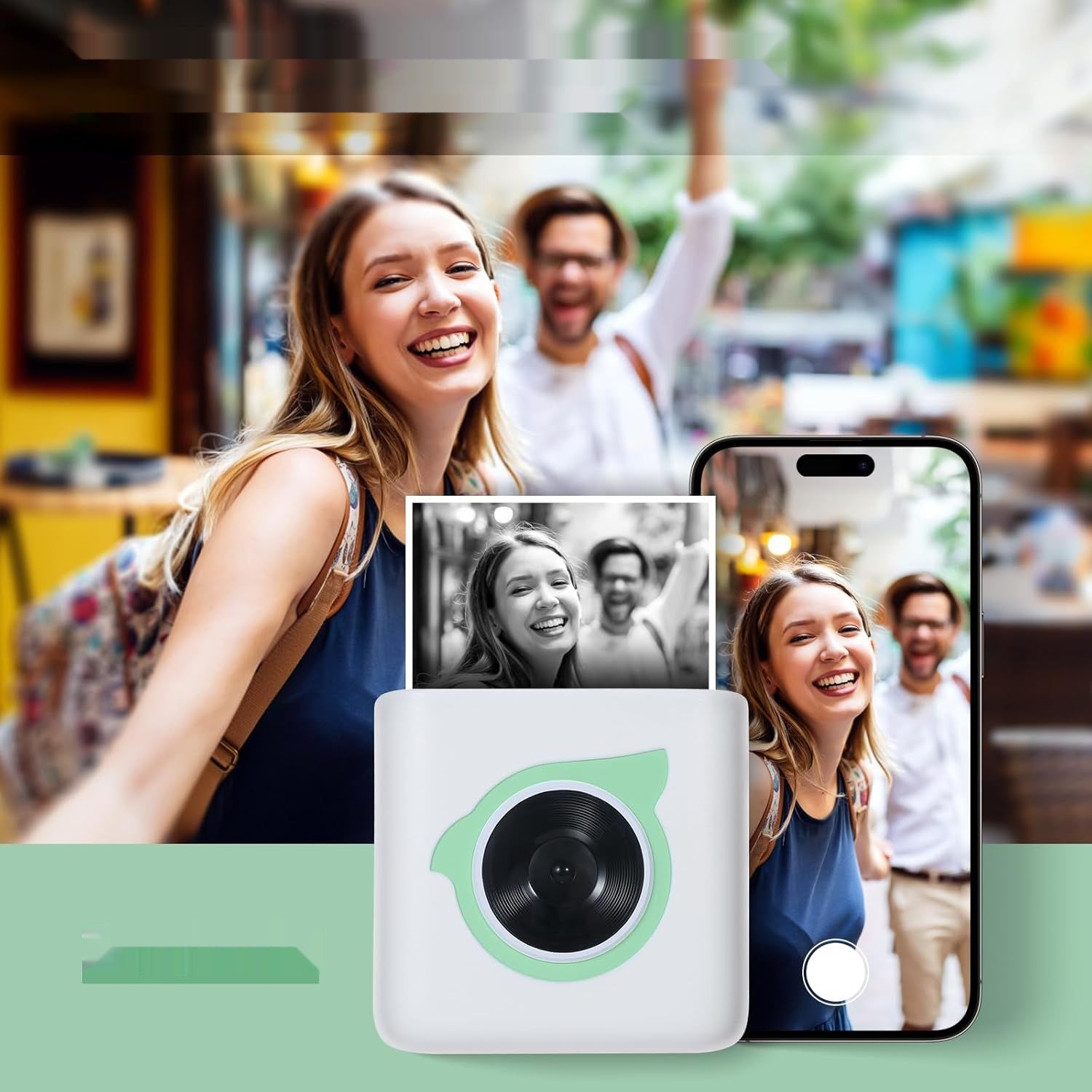 Bisofice L8 Mini Drukarka Fotograficzna: kompaktowa, bez tuszu, Bluetooth.