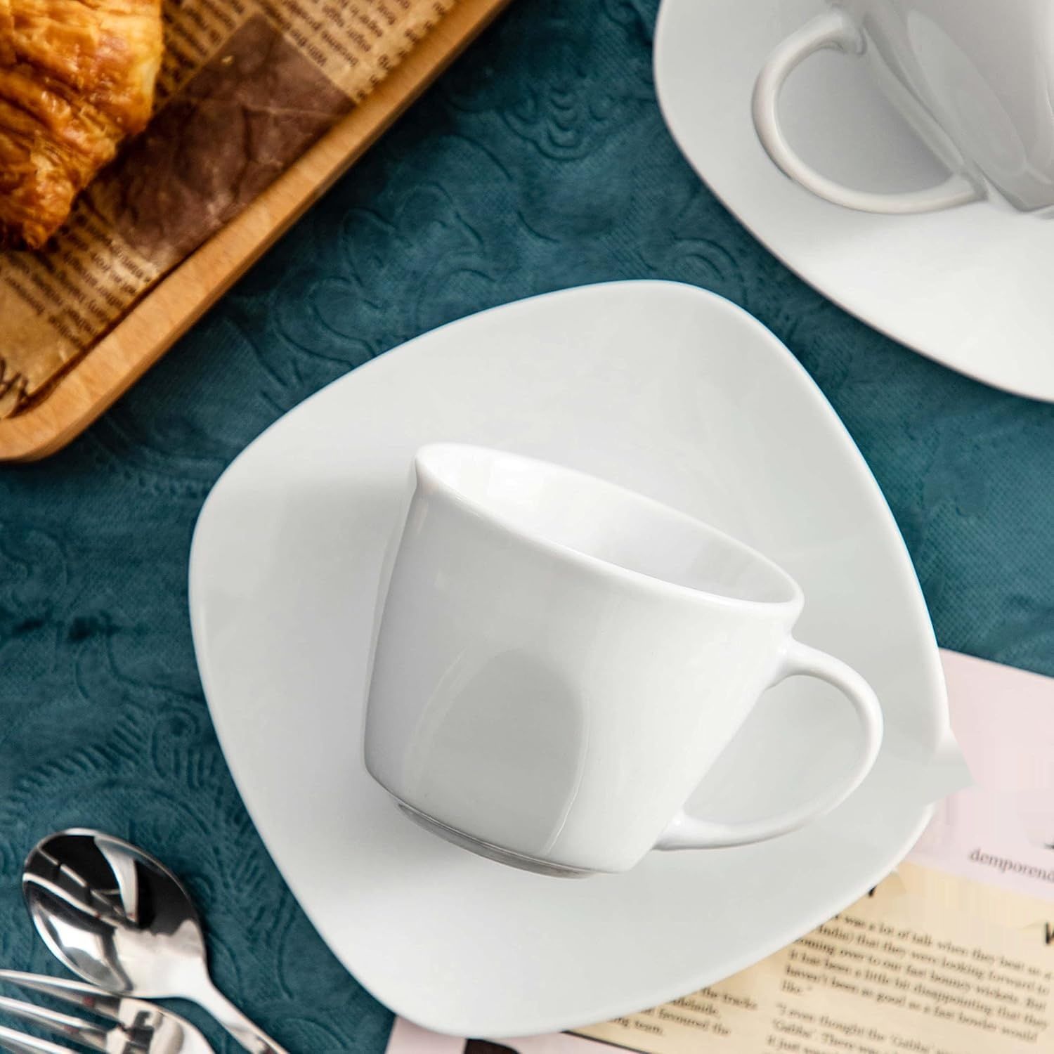 MALACASA, Seria Elisa Zestaw 12-częściowy Kremowo-biały Porcelana