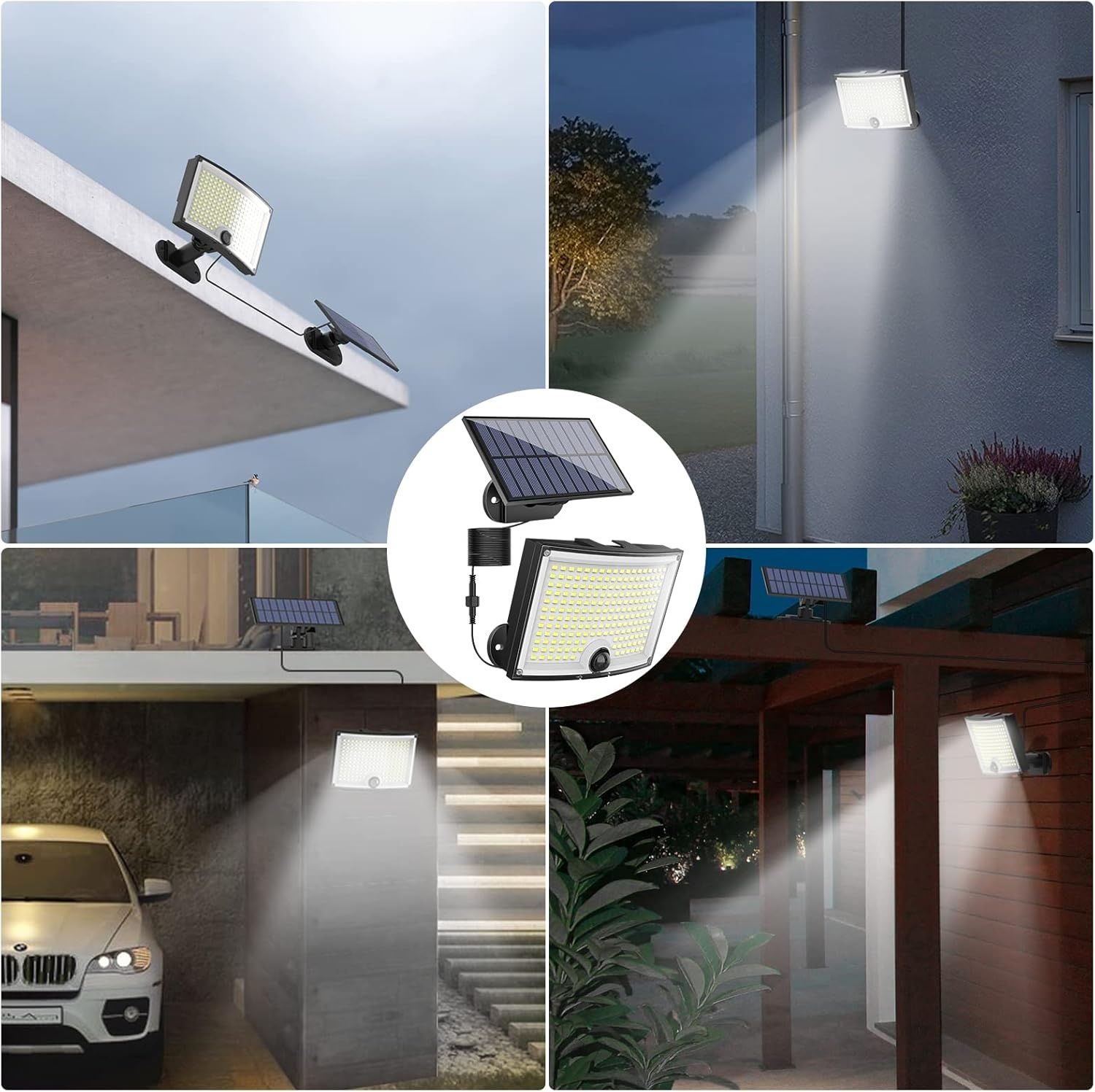 KagoLing 202 LED Lampy Solarne, IP65, 120°, 2 szt. z 5m kablem