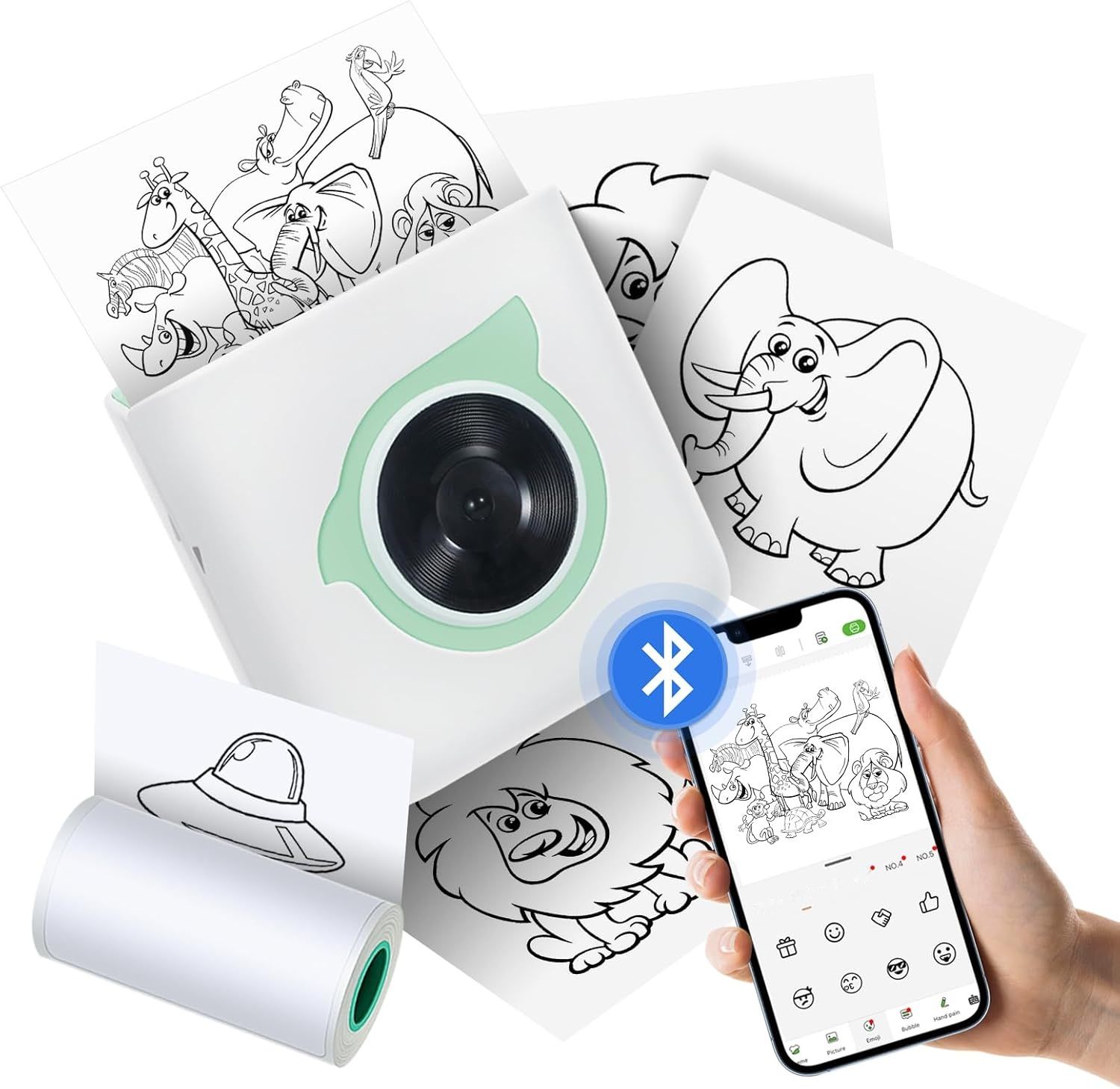 Bisofice L8 Mini Drukarka Fotograficzna: kompaktowa, bez tuszu, Bluetooth.