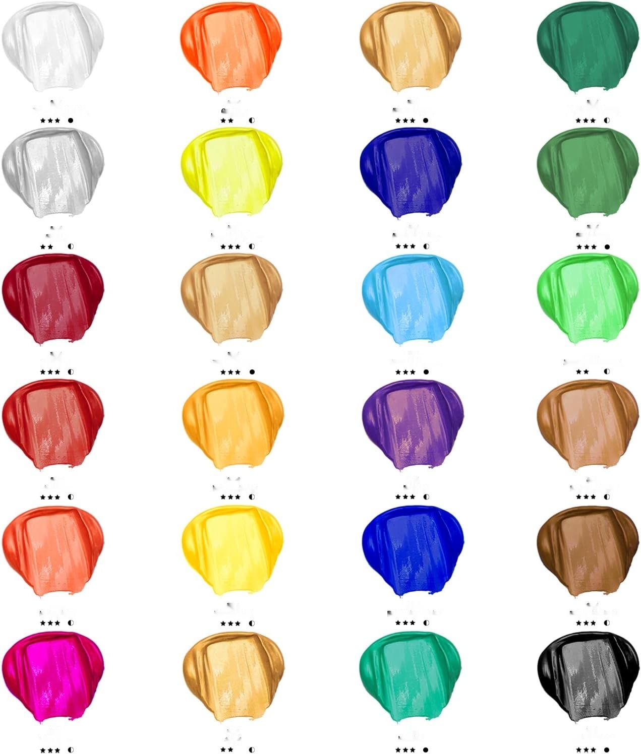 Artecho Zestaw Farb Akrylowych 24x59ml, wodoodporny, szybkoschnący