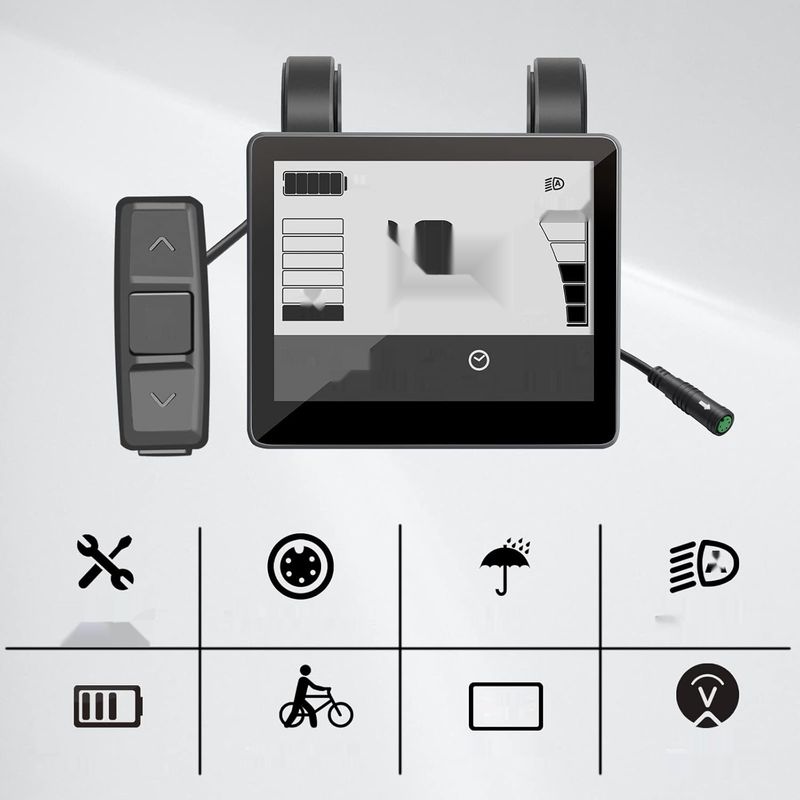 eBike Wyświetlacz Bafang BBS01B BBS02B Komputer 5-poziomowy PAS UART