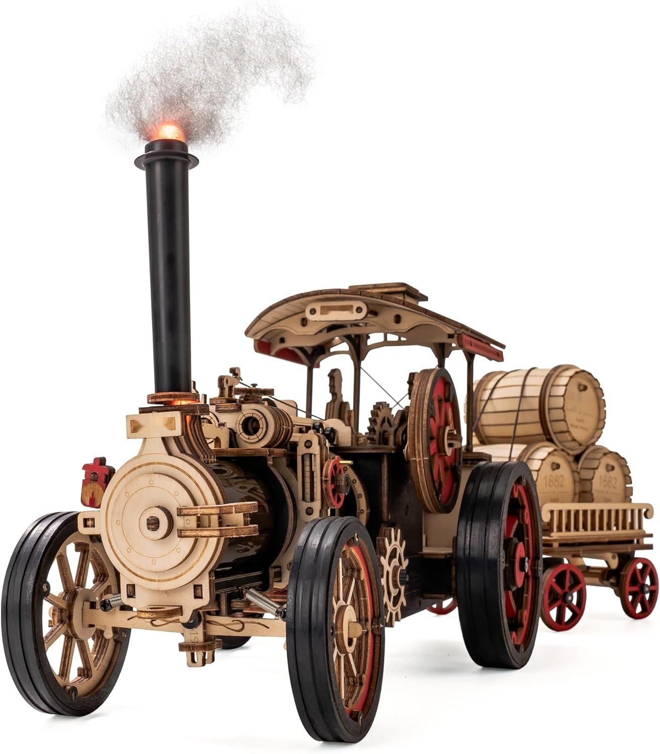 ROKR 3D Drewniana Układanka Model Klasyczny Samochód Traktor Lokomotywa