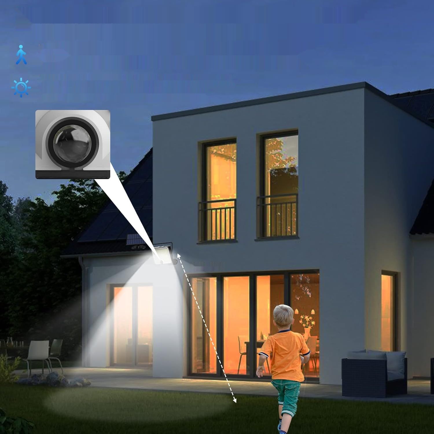 KagoLing 202 LED Lampy Solarne, IP65, 120°, 2 szt. z 5m kablem