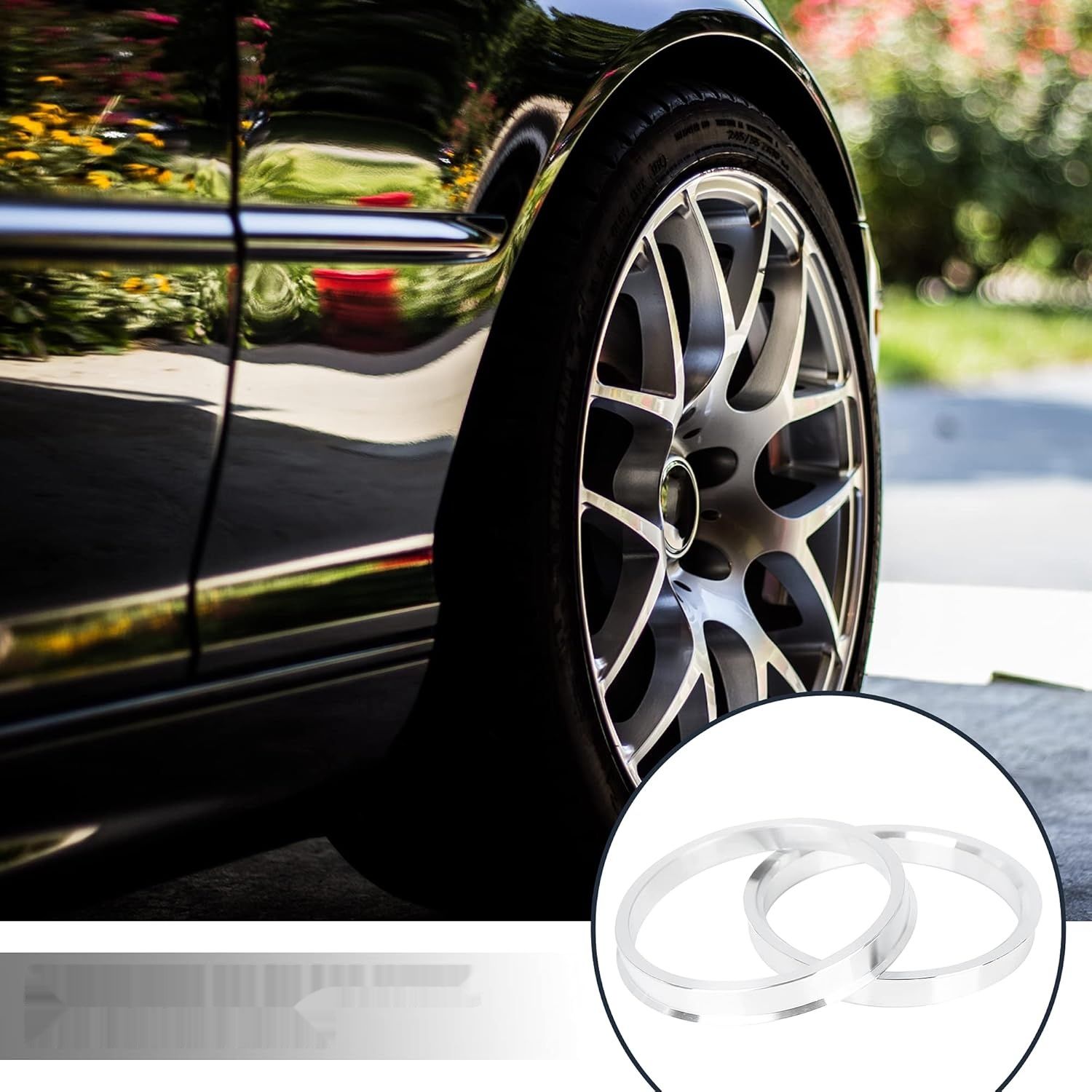 X AUTOHAUX Zestaw 4 Pierścieni Centrujących 72.6 - 65.1 mm, Srebrny Odcień