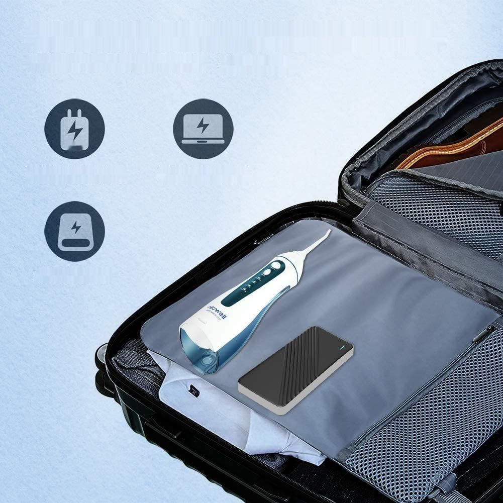 Przenośny irygator doustny IPX7, 5 dysz, 4 tryby, USB, 21 dni, 200 ml.