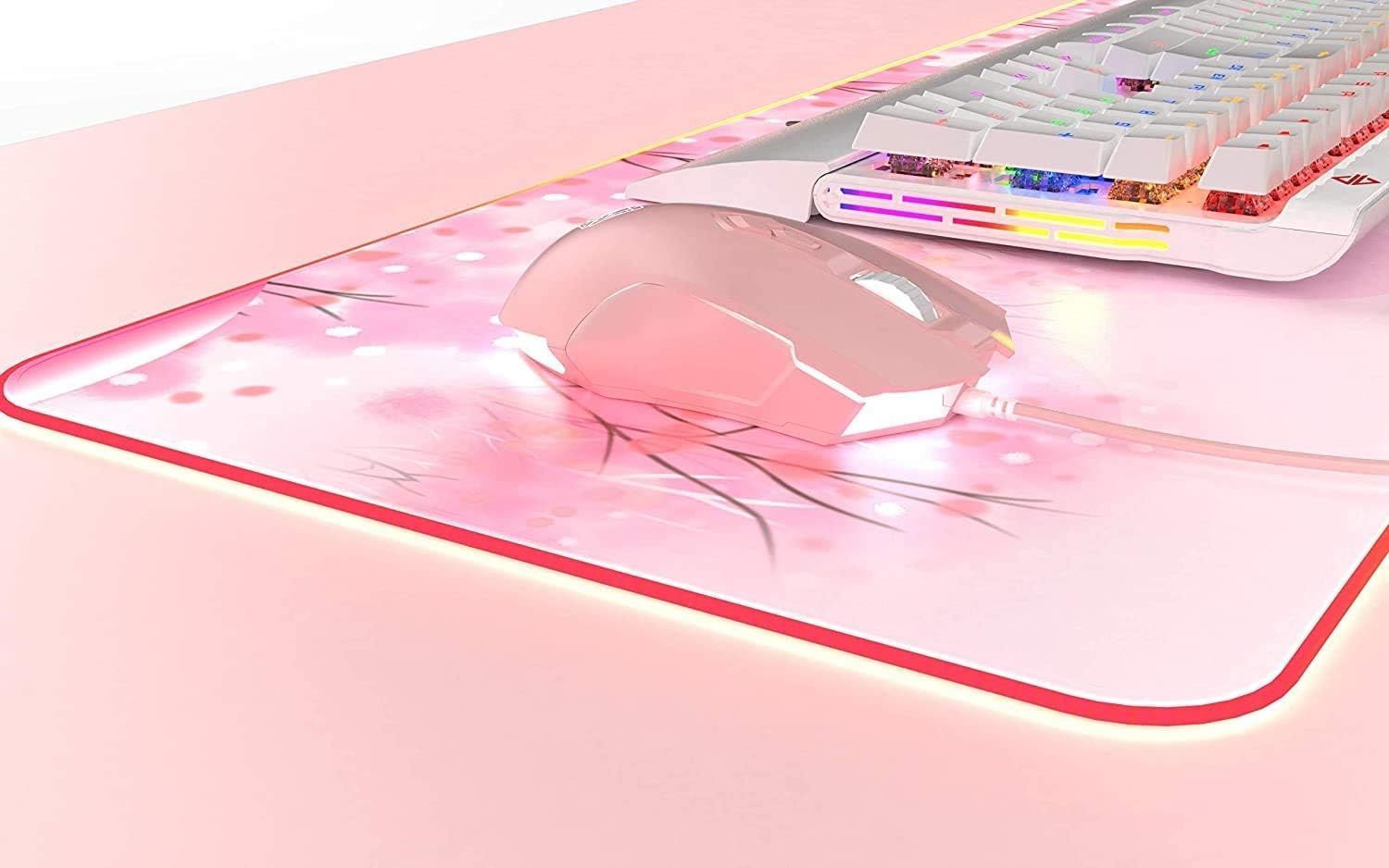 Mysz RGB LexonElec 7 przycisków 2500 DPI LED USB dla graczy - Różowy