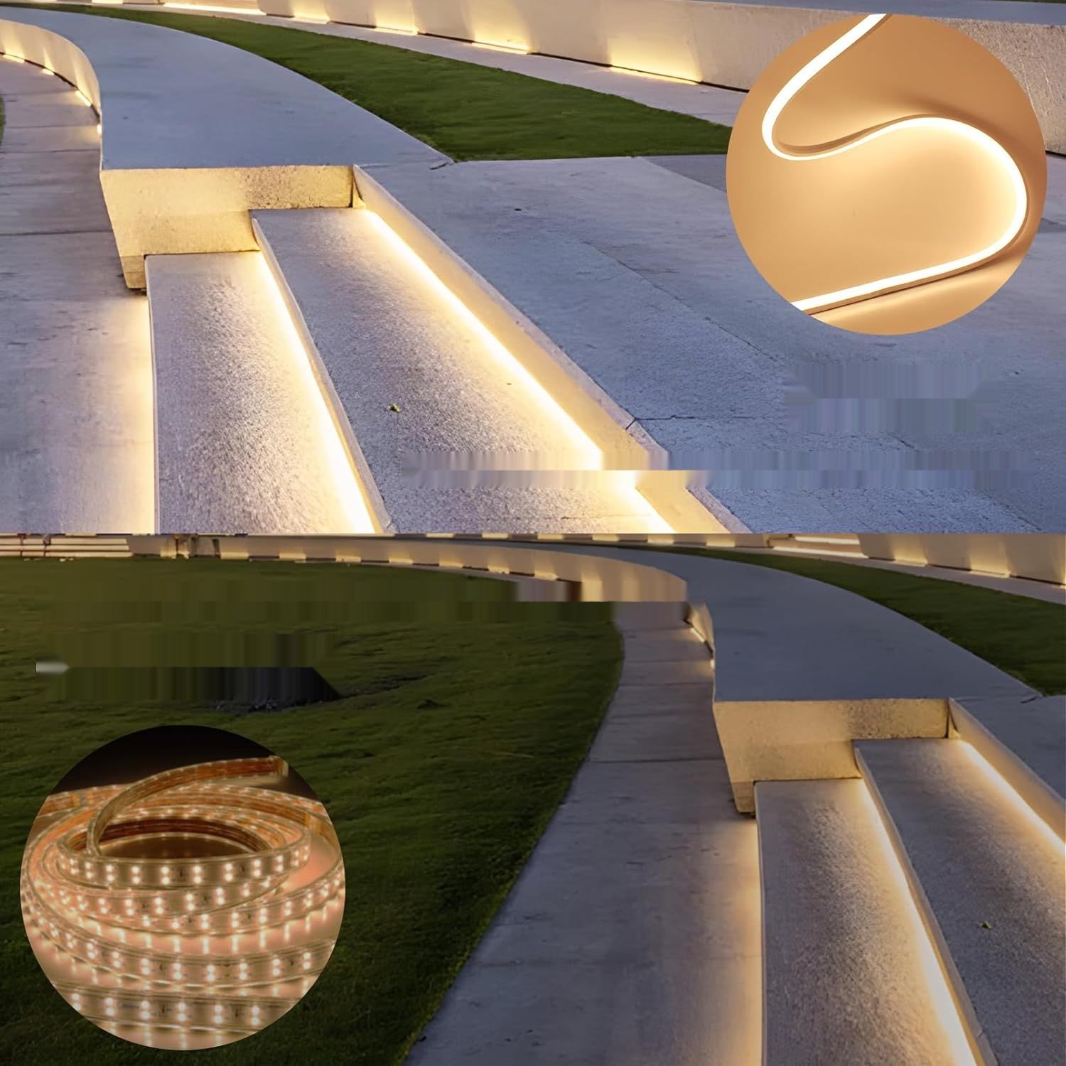 KSIBNW Neonowa taśma LED 230V, 4000K, 2m, IP65, zasilacz, kontroler.