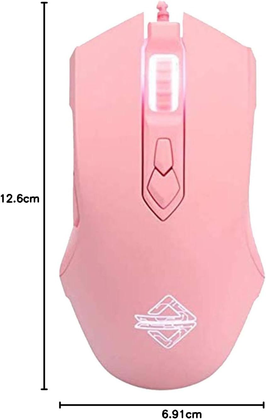 Mysz RGB LexonElec 7 przycisków 2500 DPI LED USB dla graczy - Różowy
