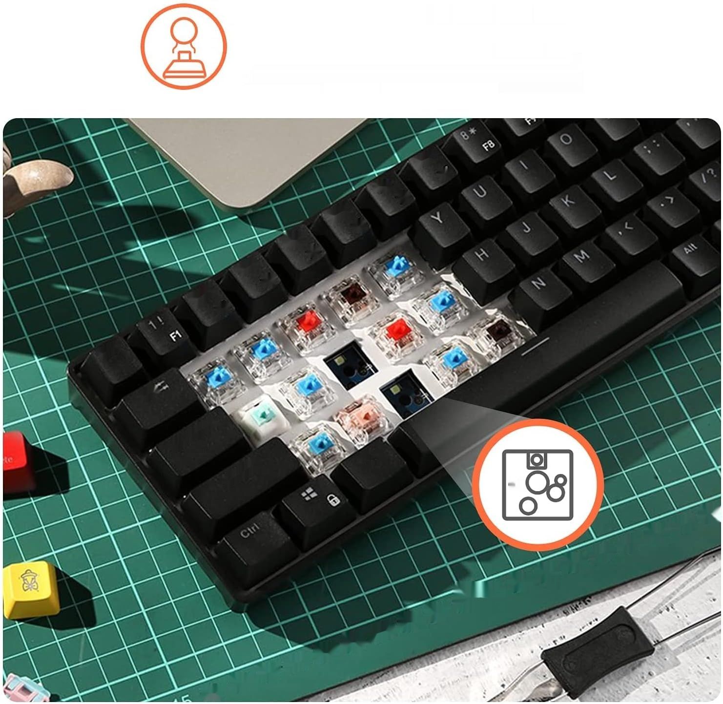 RK Royal Kludge RK61-US 2.4 GHz Klawiatura Mechaniczna, 61 Klawiszy