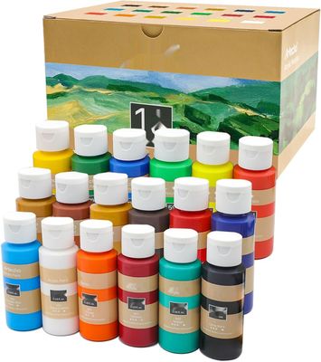 Artecho Zestaw Farb Akrylowych 18x59 ml, wodoodporne, szybkoschnące.