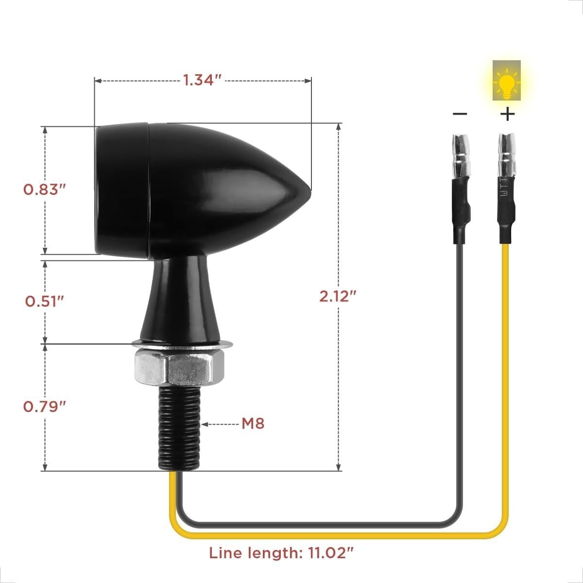 evermotor 12V Zestaw 4 E24 Mini LED Kierunkowskazów, Cynku, IP67